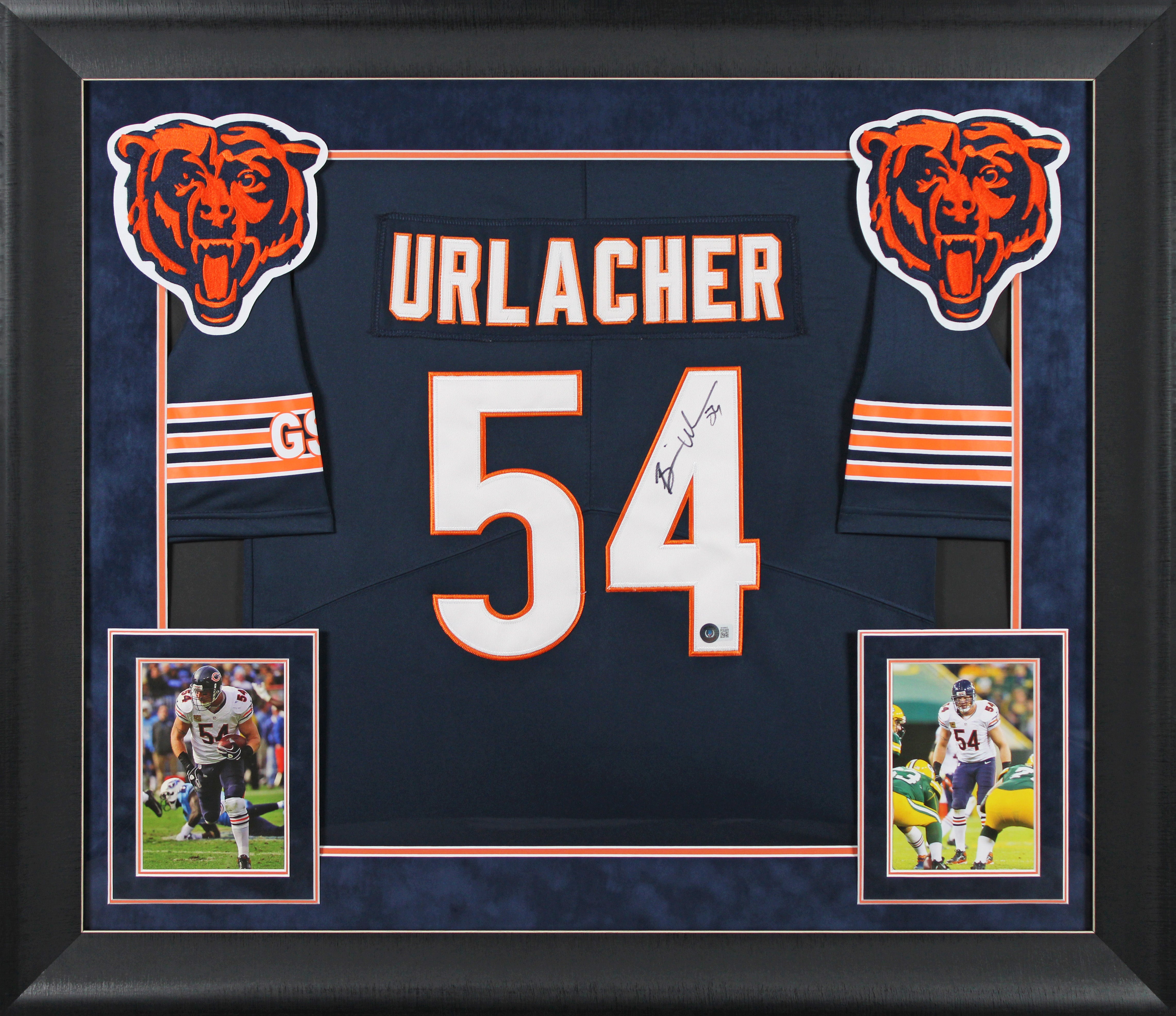 Bears Brian Urlacher Authentic Signed Navy Blue Nike Framed Jersey BAS #BK88802