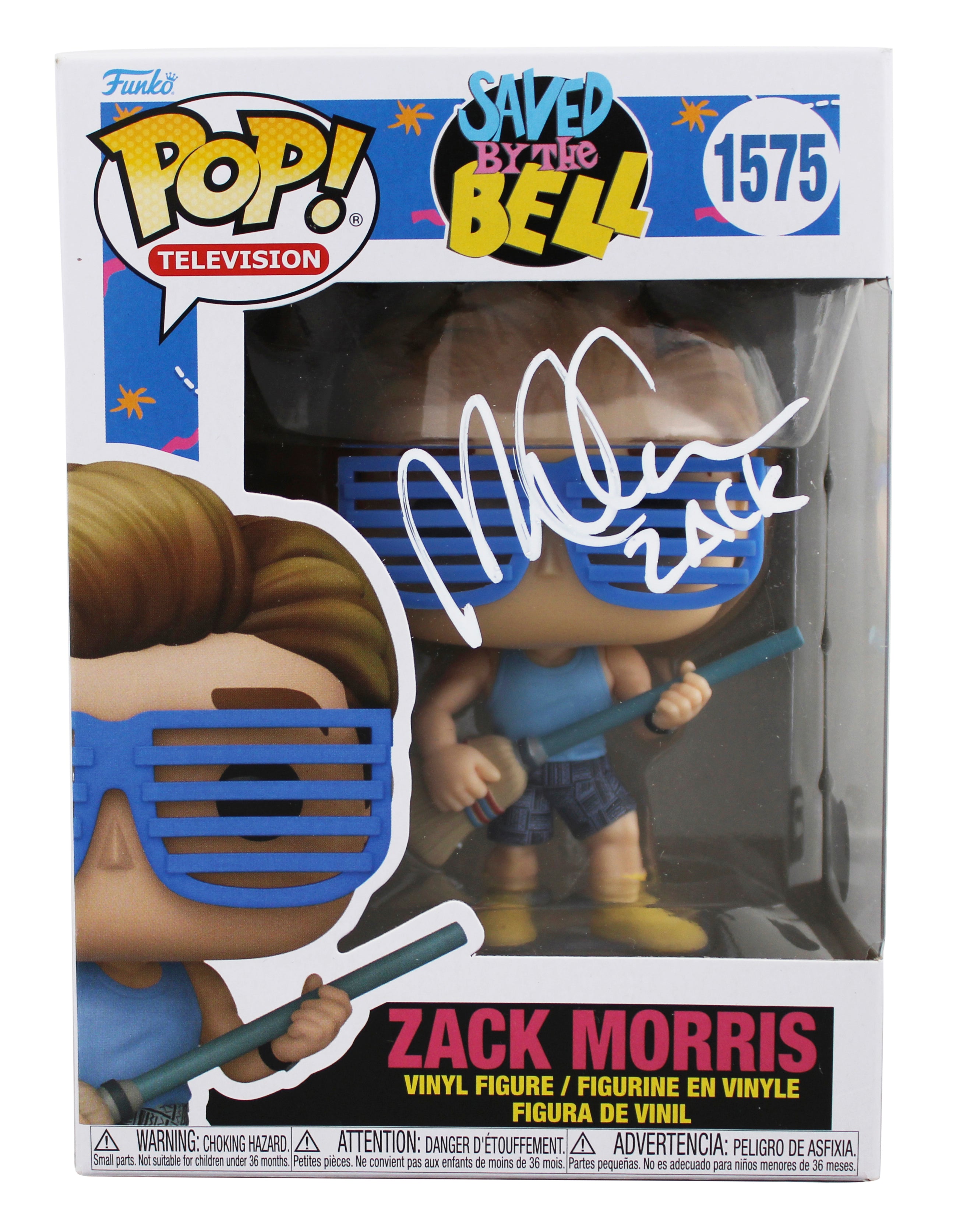 Mark-Paul Gosselaar Signed Zack Morris #1575 Funko Pop Figure BAS Wit #2W665667