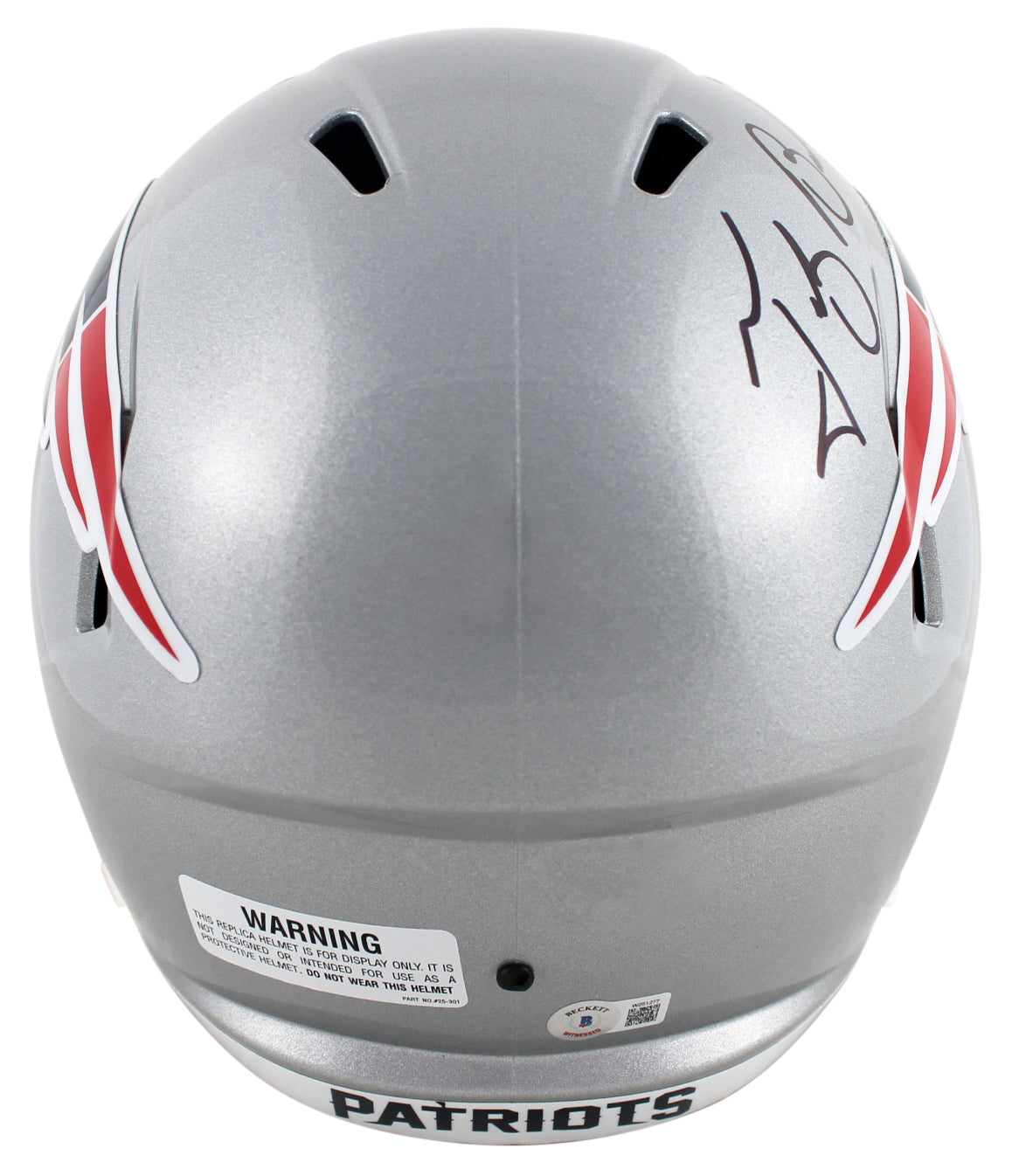 Patriots Tedy Bruschi Signed Full Size Speed Rep Helmet W/ Case BAS Witnessed