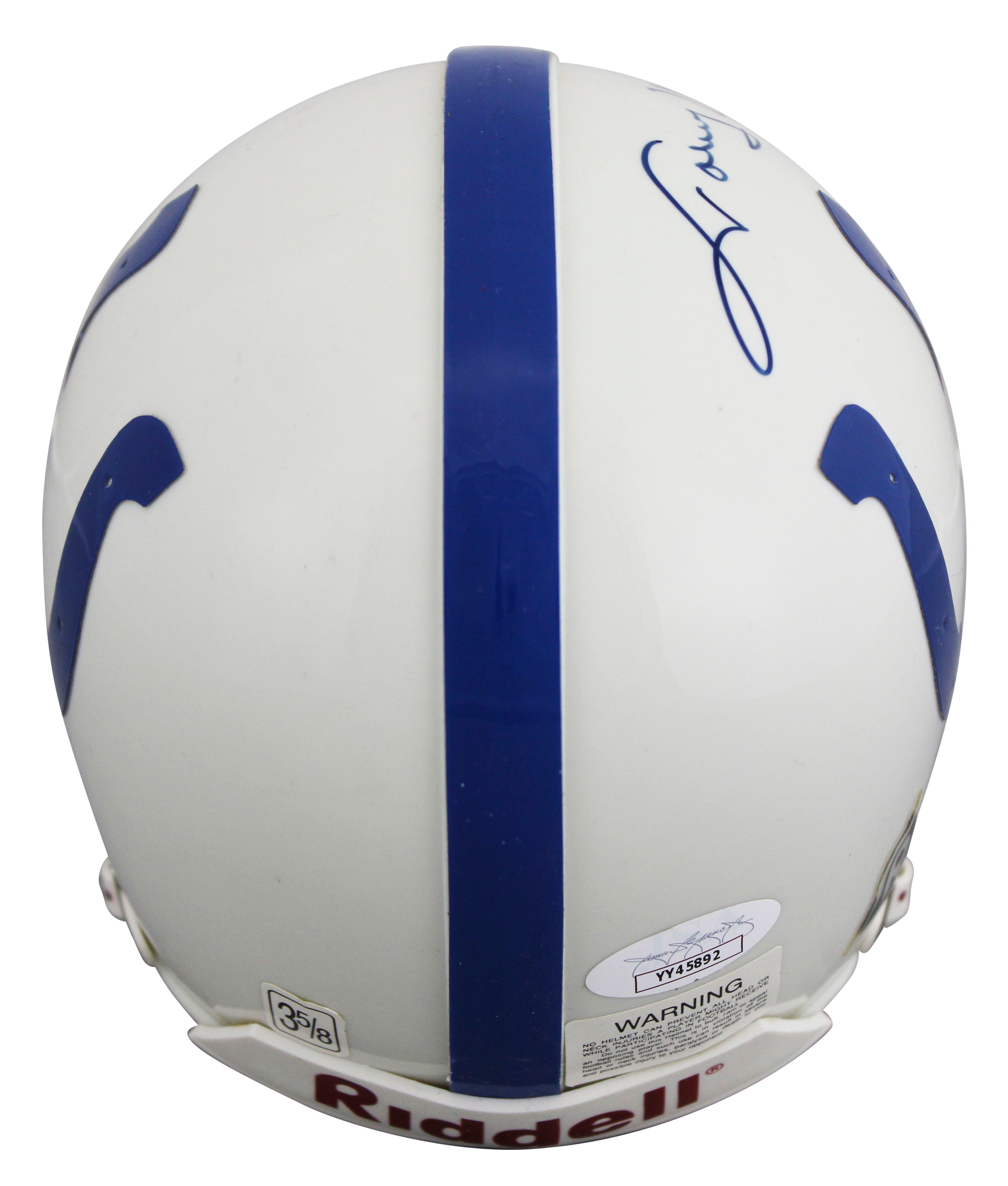 Colts Johnny Unitas Authentic Signed VSR4 Rep Mini Helmet JSA #YY45892