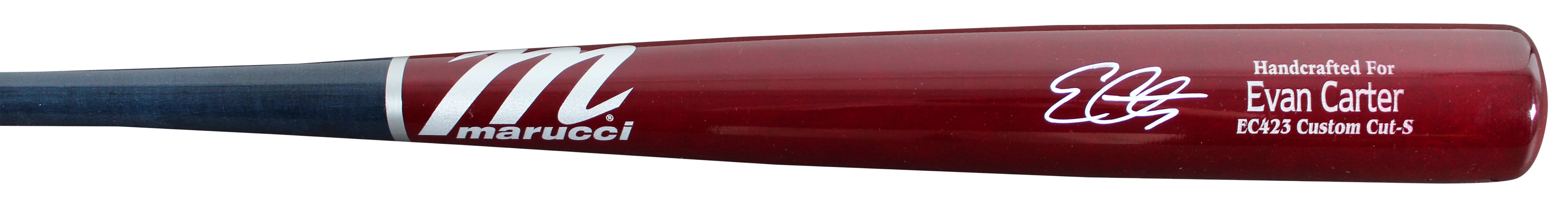 Rangers Evan Carter Signed Marucci Player Model Baseball Bat BAS Wit #1W234635