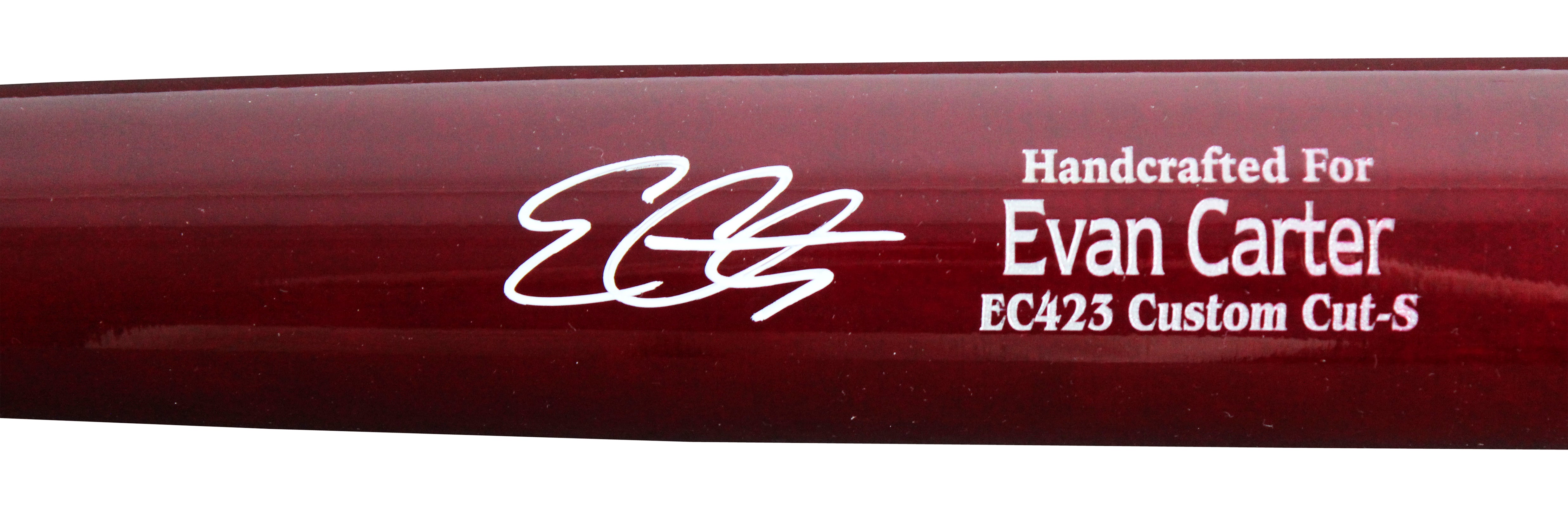 Rangers Evan Carter Signed Marucci Player Model Baseball Bat BAS Wit #1W234635