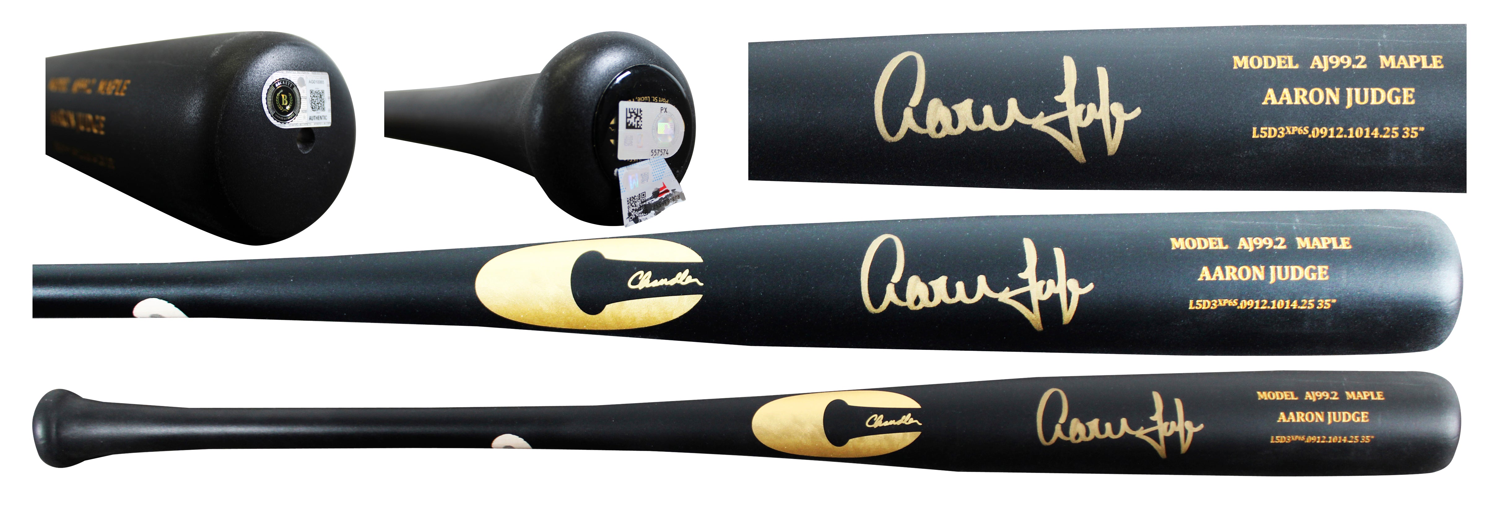 Yankees Aaron Judge Signed Chandler AJ99.2 Maple Player Model Bat BAS #AG010065