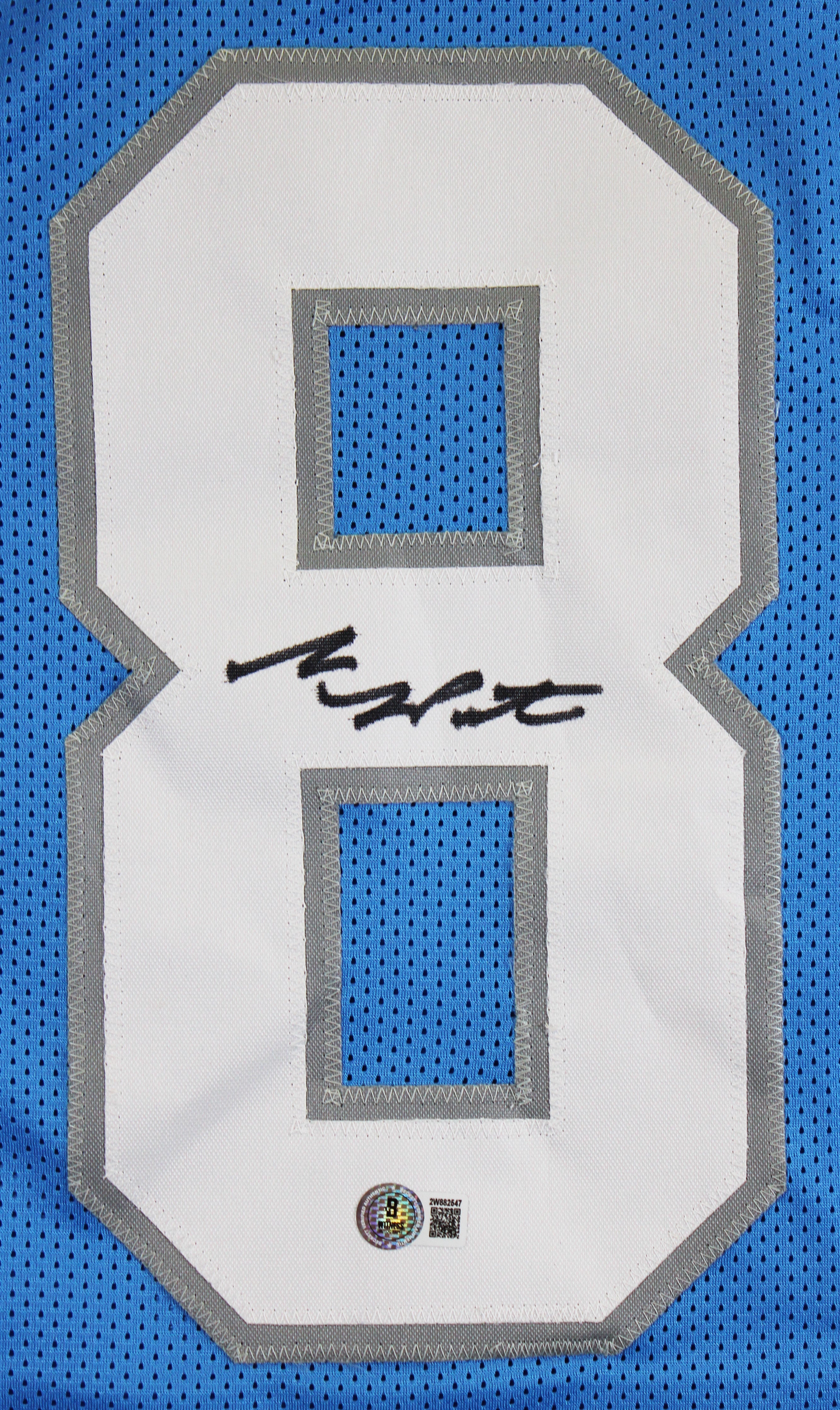 Sam Laporta Authentic Signed Blue Pro Style Framed Jersey BAS Witnessed 3