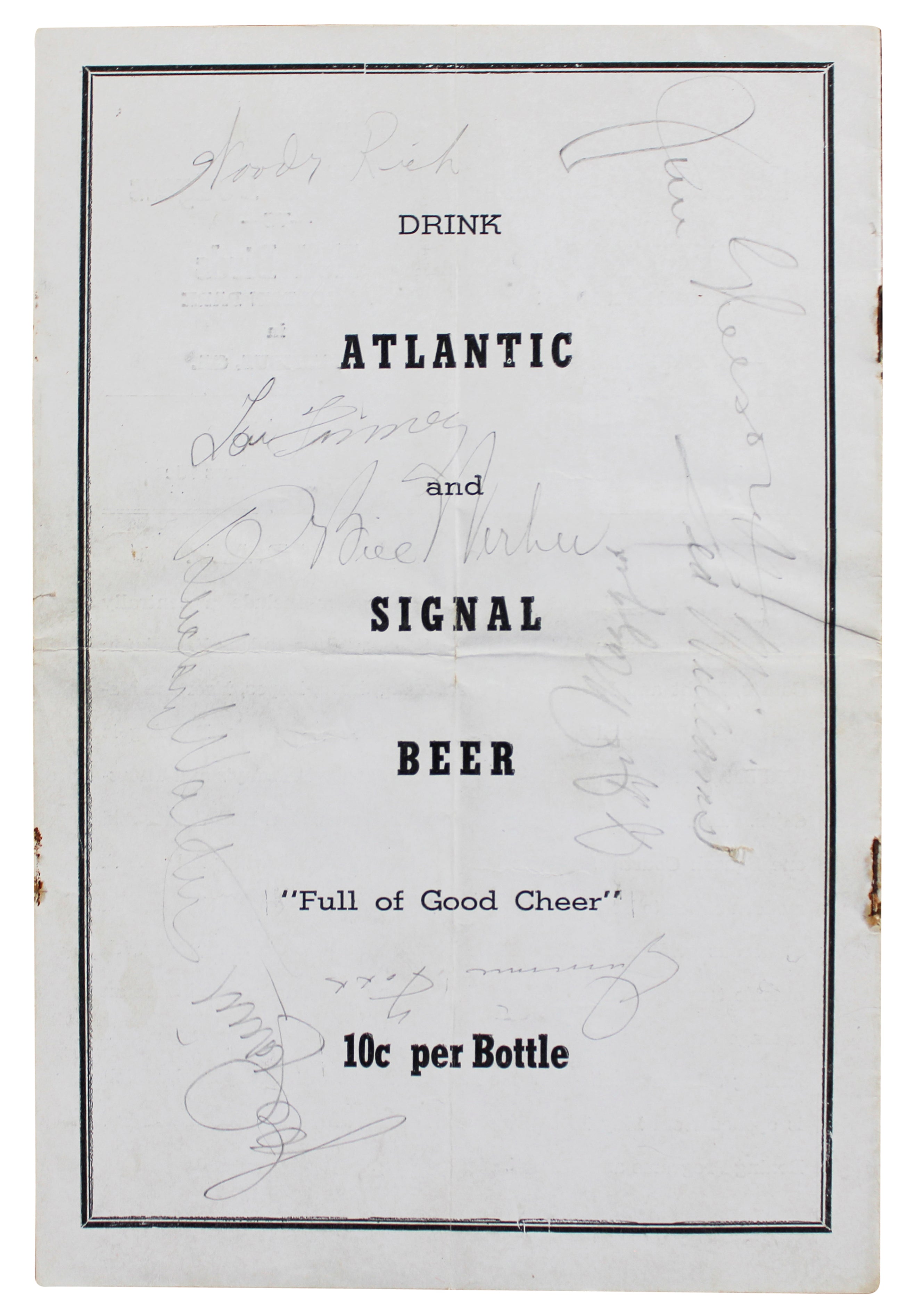 (9) Walters, Foxx, Williams, Cronin +5 Signed 1941 Reds vs. Red Sox Program PSA