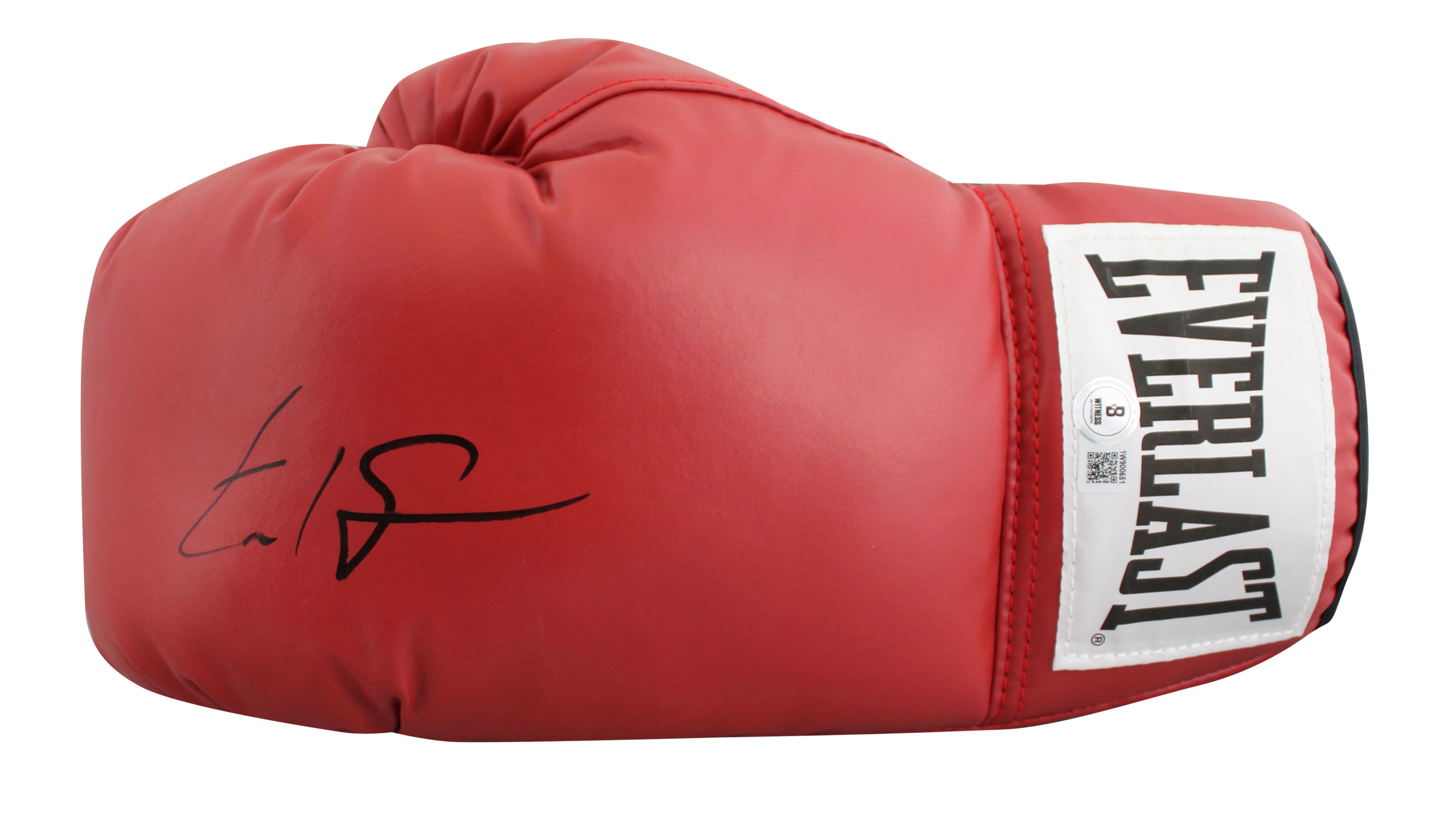 Errol Spence Jr. Signed Red Left Hand Everlast  Boxing Glove w/ Case BAS Witness