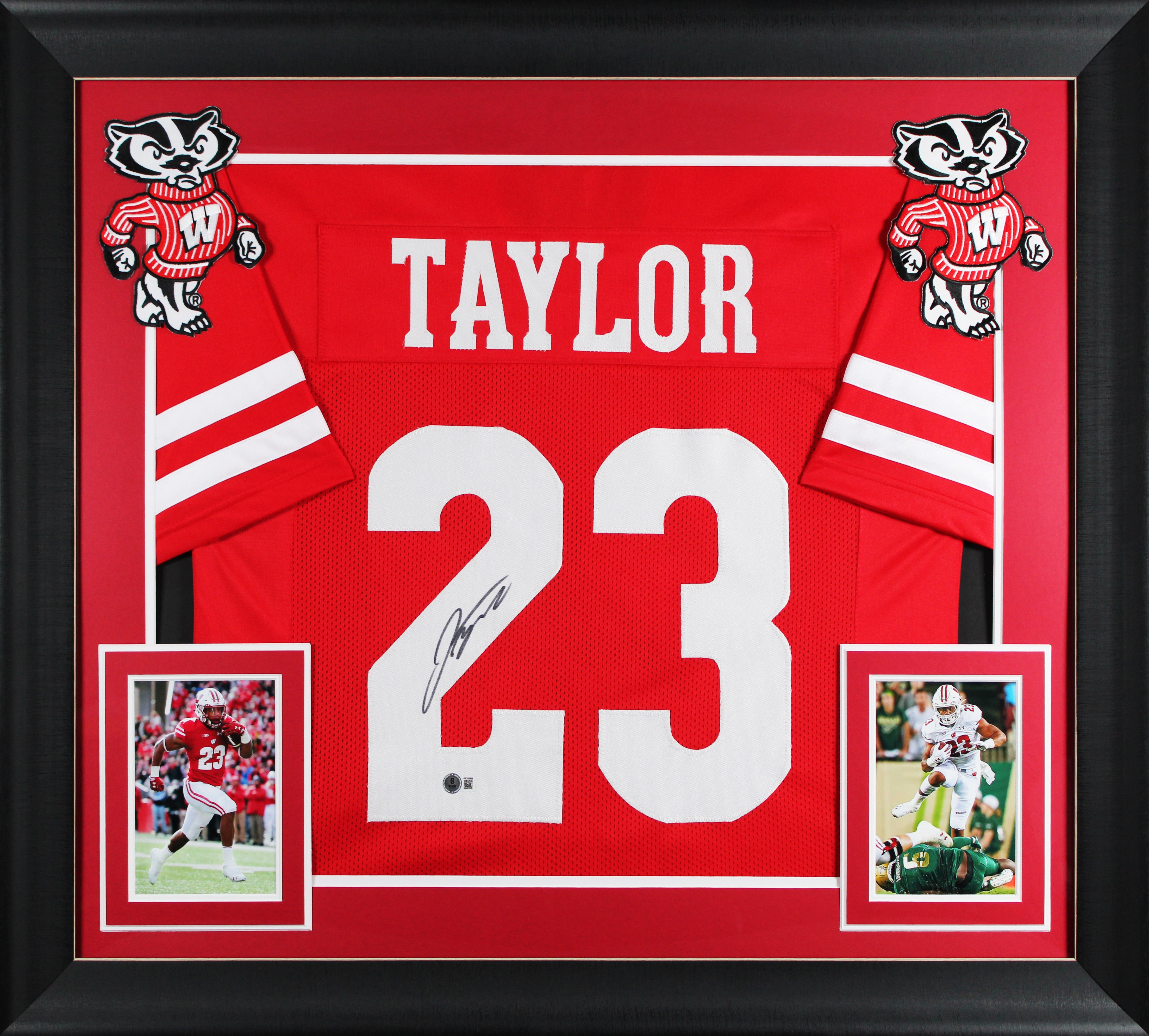 Wisconsin Jonathan Taylor Authentic Signed Red Pro Style Framed Jersey BAS