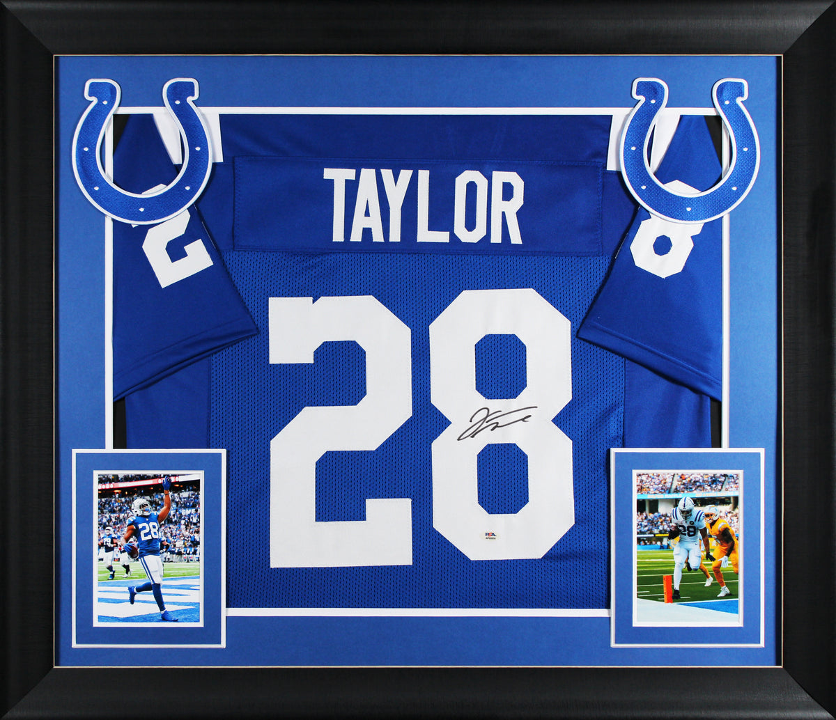 Jonathan Taylor Authentic Signed Blue Pro Style Framed Jersey PSA/DNA
