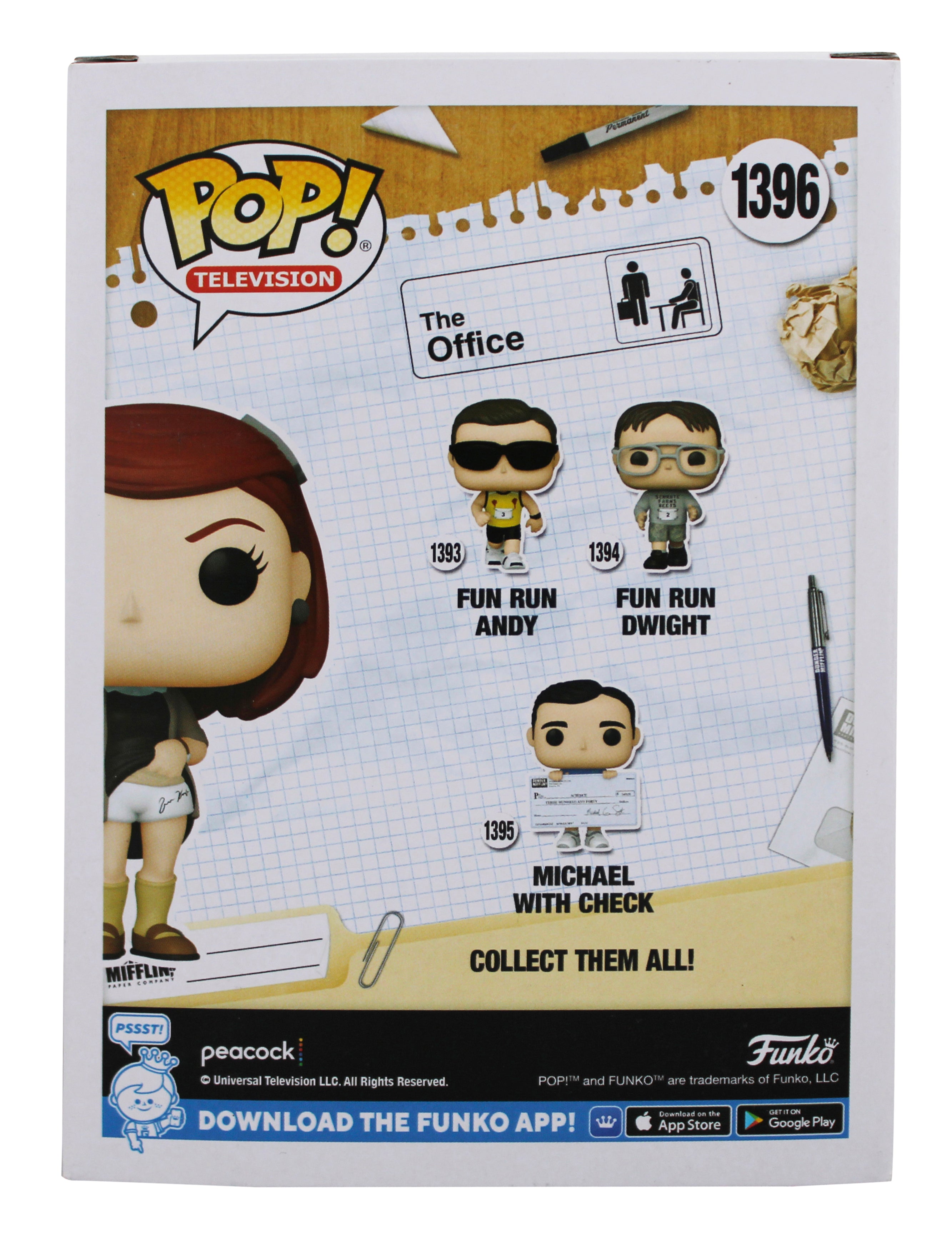 Kate Flannery The Office Signed Fun Run Meredith #1396 Funko Pop Figure PSA/DNA
