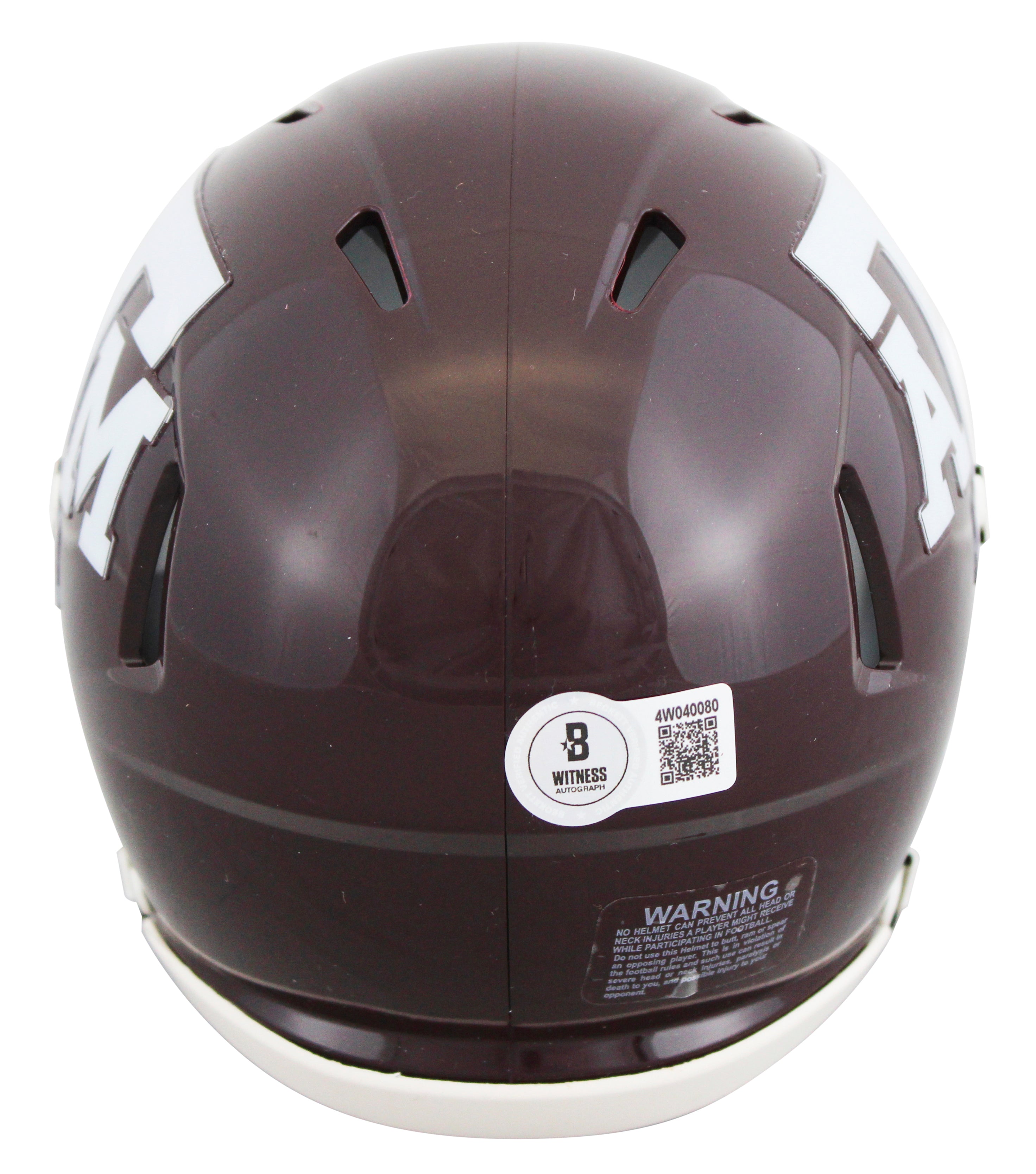 Texas A&M Mario Craver Authentic Signed Speed Mini Helmet BAS Witnessed 4W040080