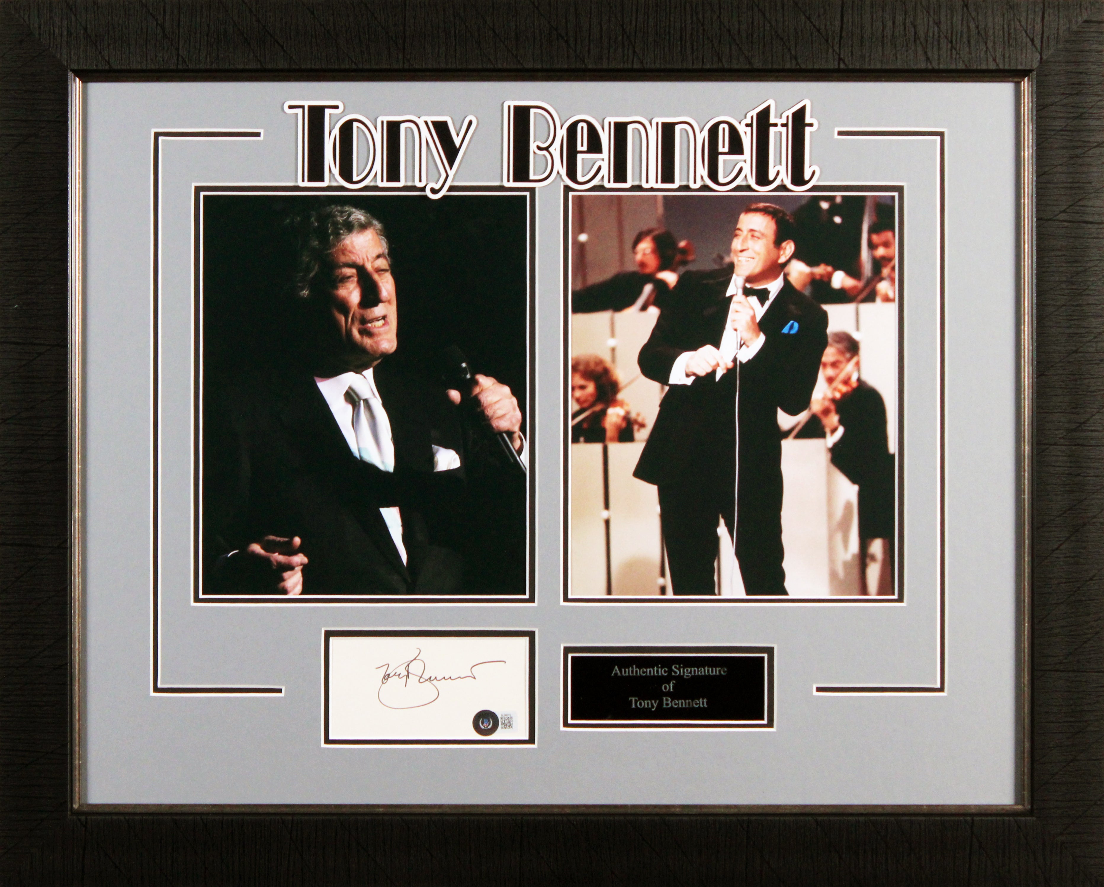 Tony Bennett Authentic Signed 3x5 Index Card Framed Display BAS #BL98010