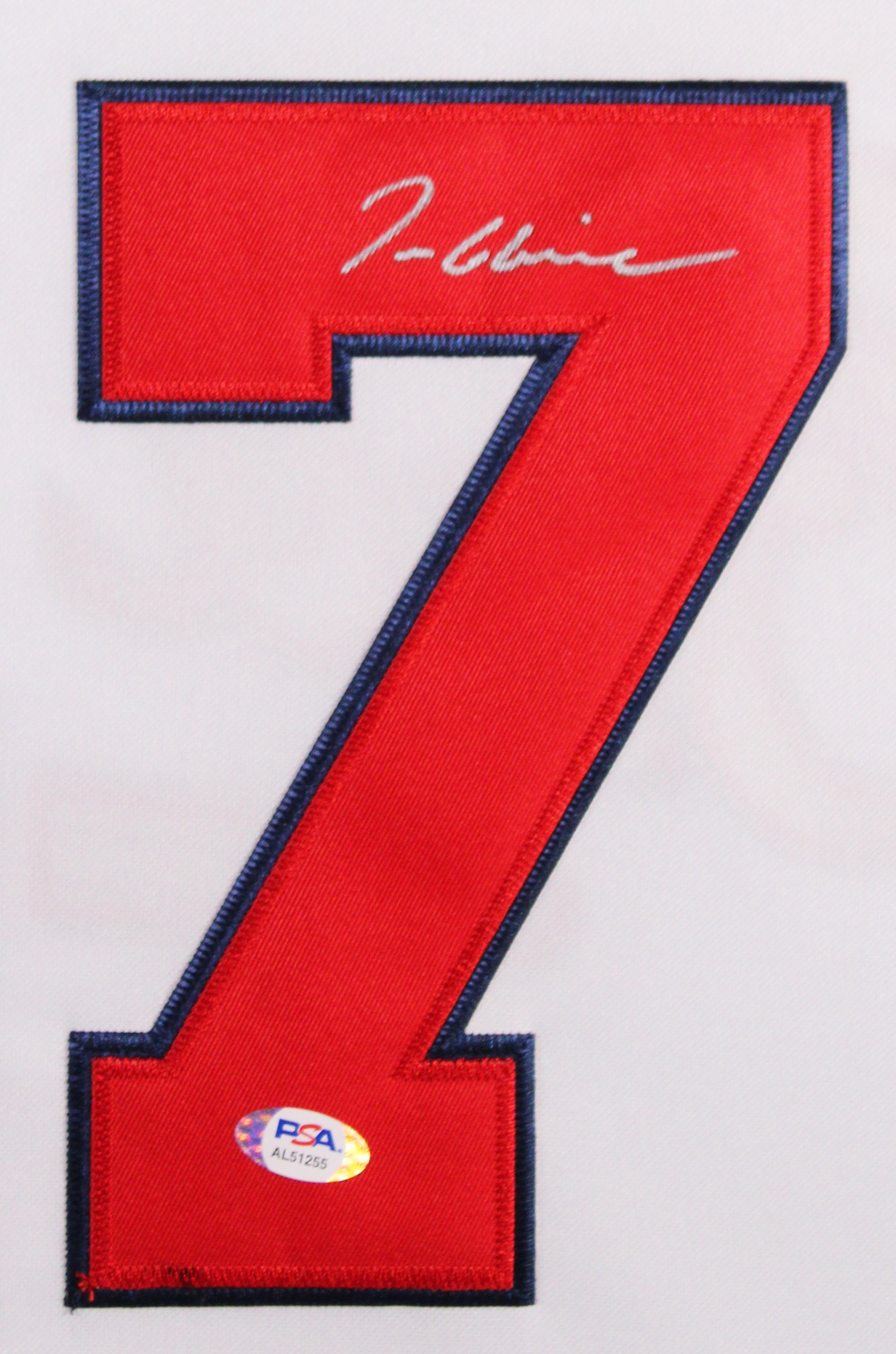 Braves Tom Glavine Authentic Signed White Majestic Framed Jersey PSA #AL51255