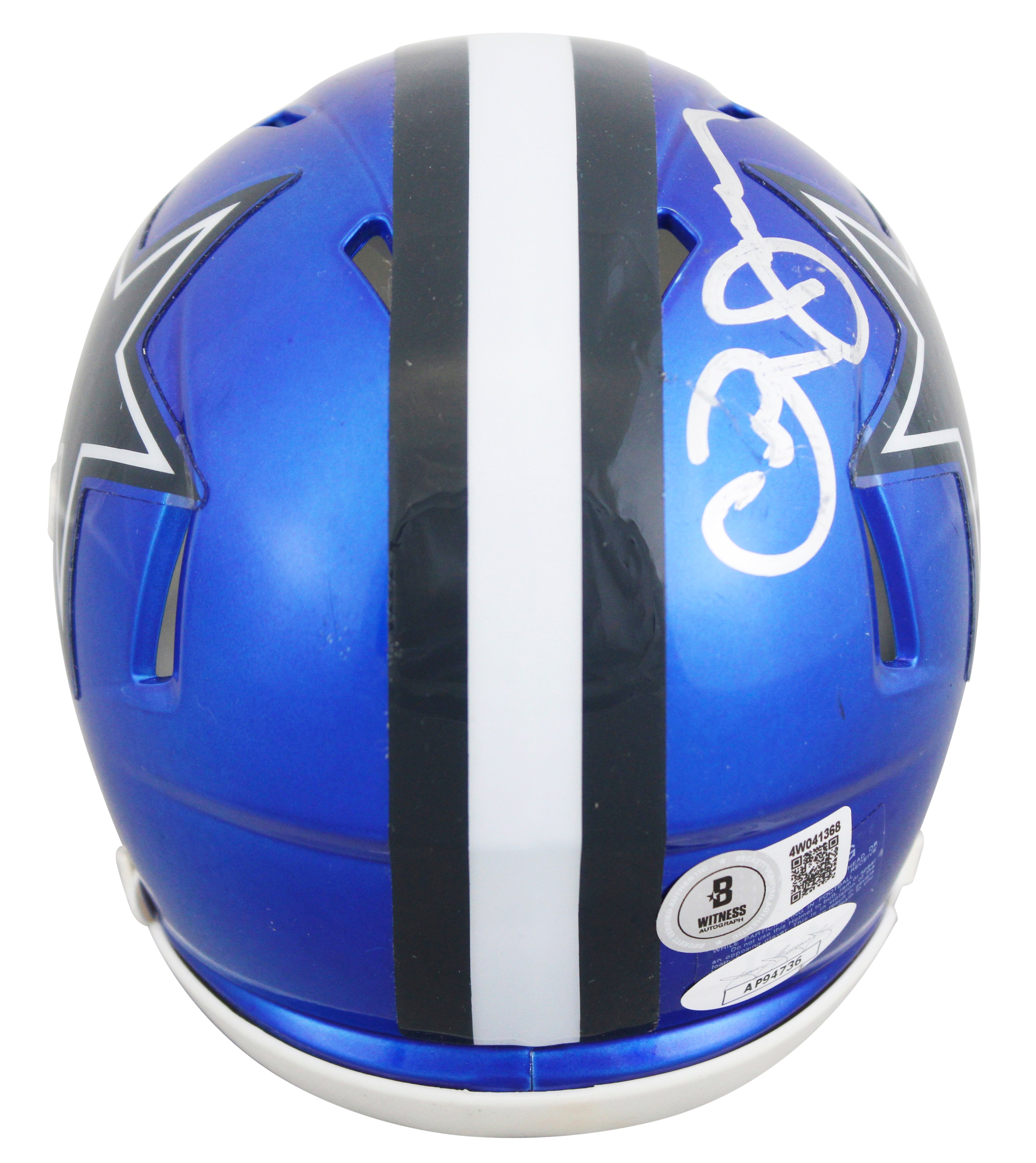 Cowboys Jimmy Johnson & Jerry Jones Signed Flash Speed Mini Helmet BAS Witnessed