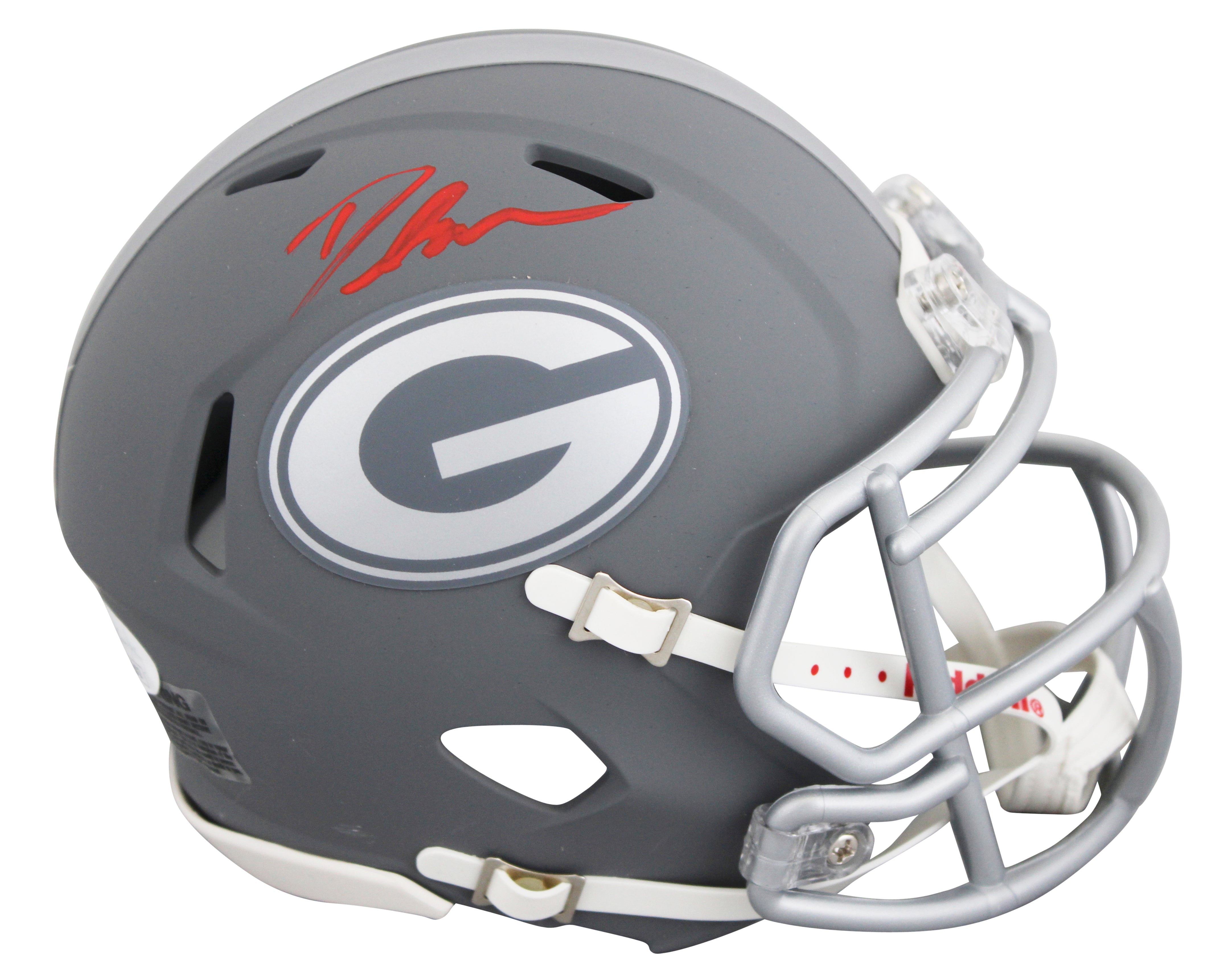Georgia D'Andre Swift Authentic Signed Slate Speed Mini Helmet JSA #WB310202