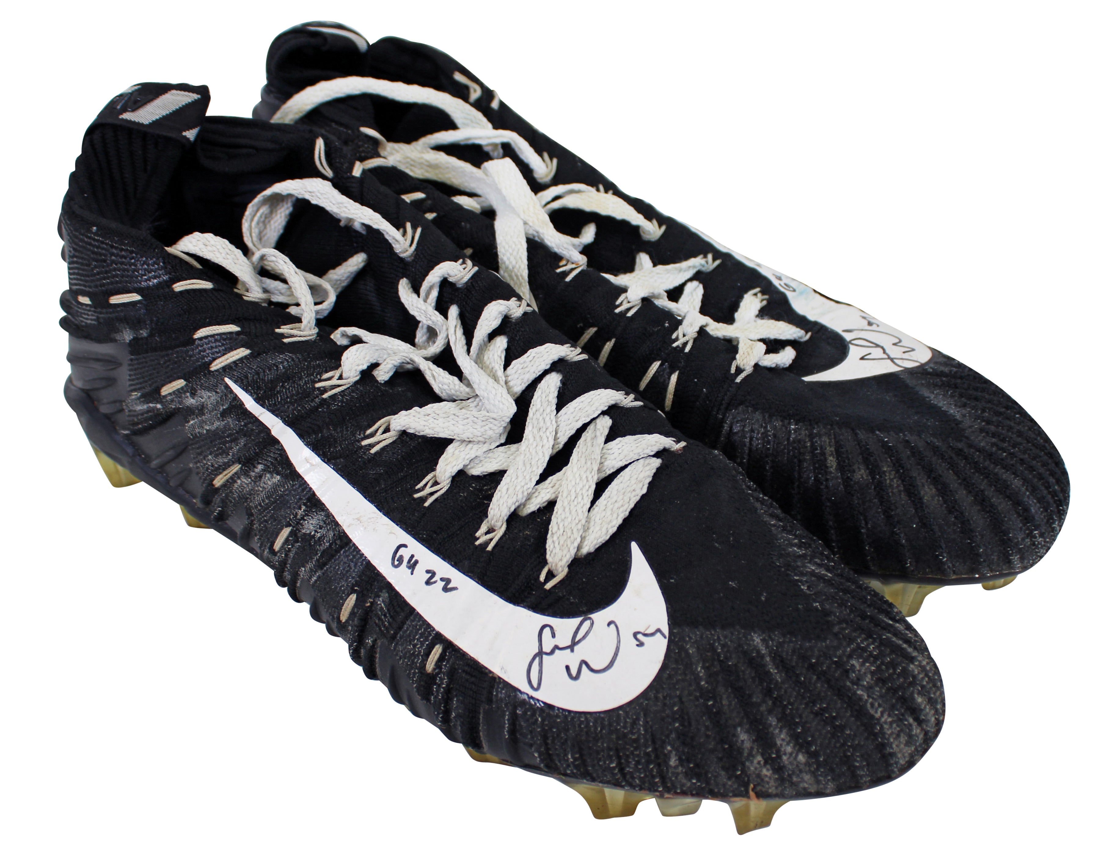 Fred Warner "GU 22" Signed 11/27/22 SF Vs NO Game Worn Nike Alpha Cleats BAS