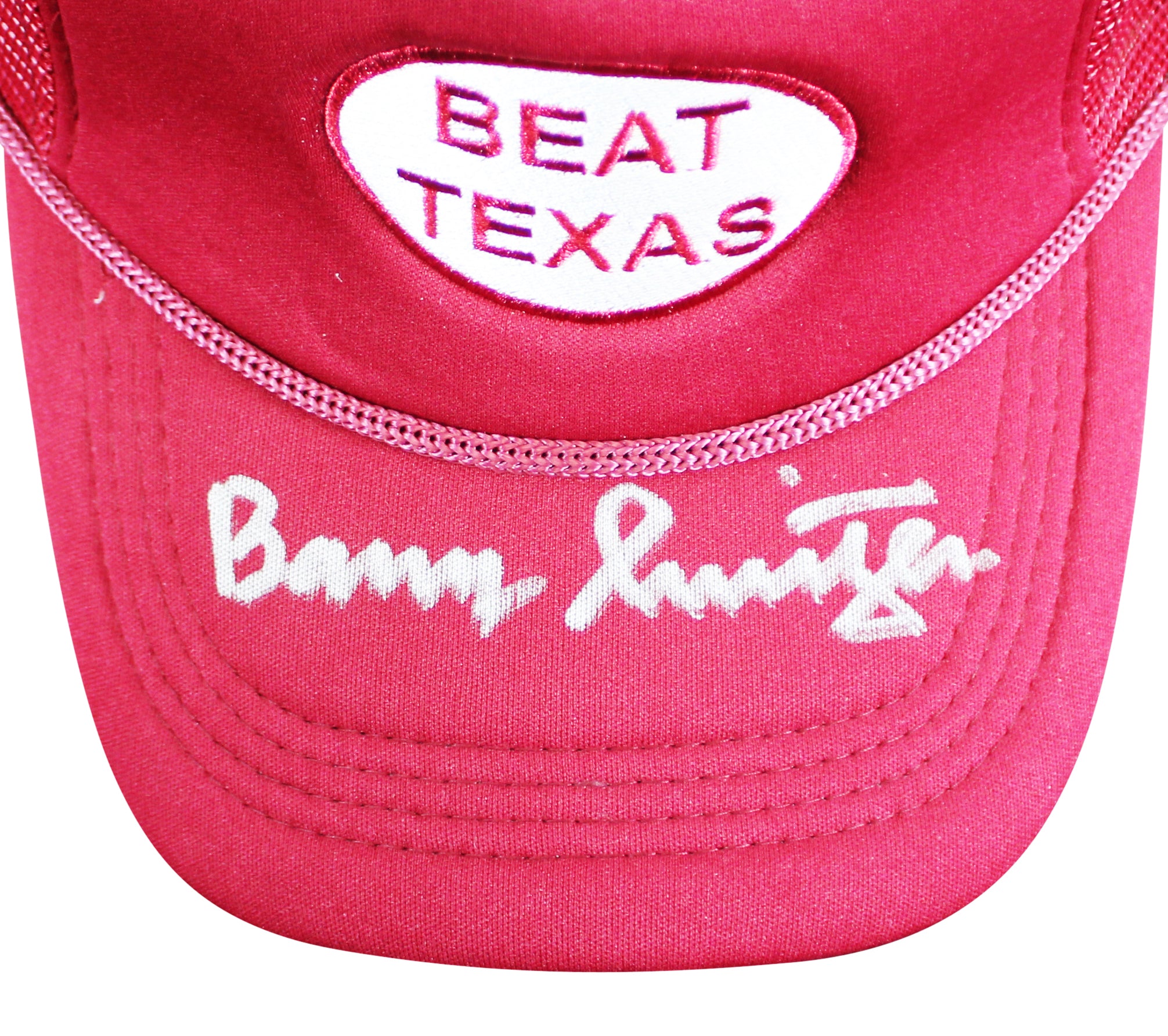 Oklahoma Barry Switzer Authentic Signed Maroon Beat Texas Hat Autographed BAS W