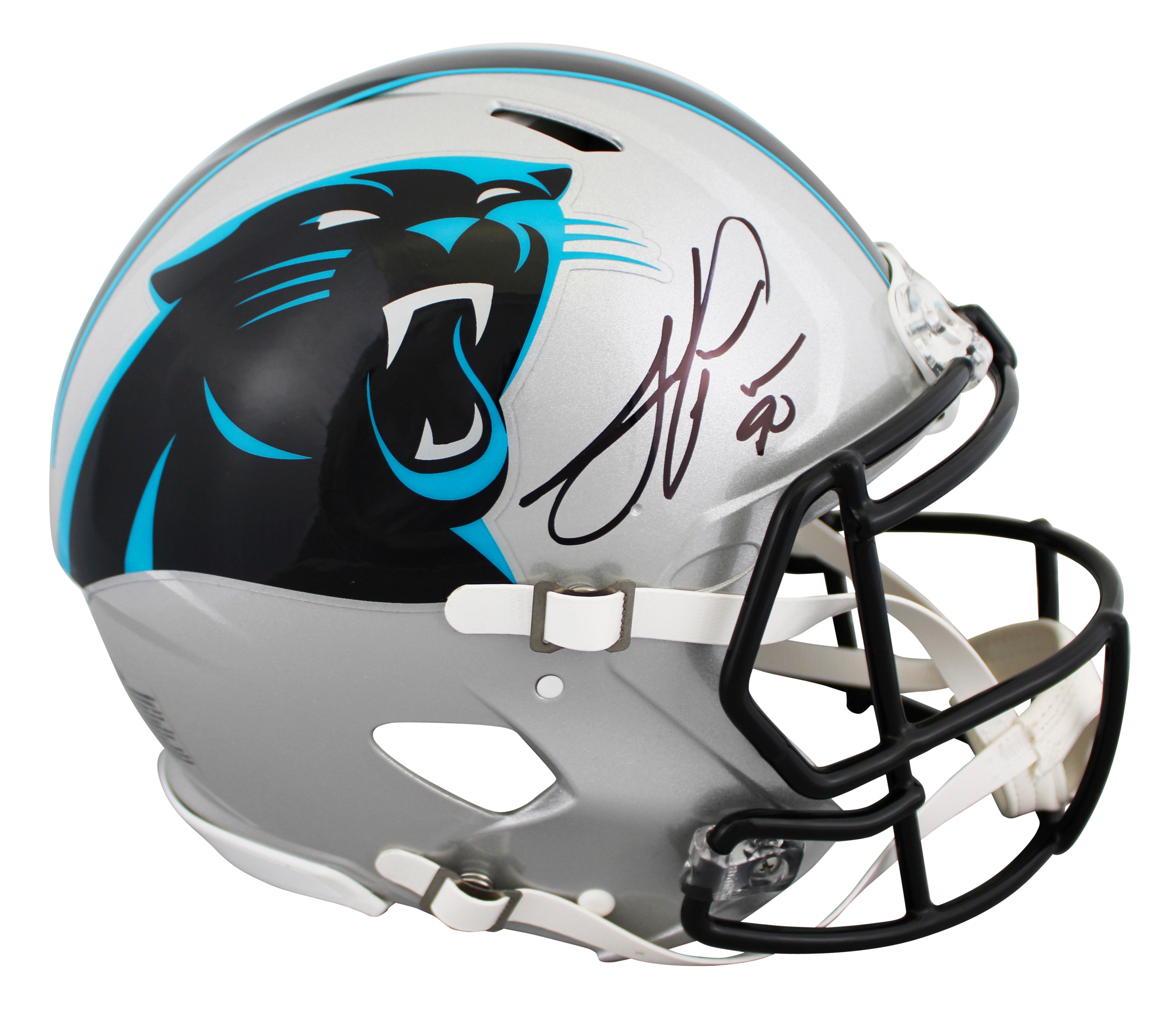 Panthers Julius Peppers Signed Full Size Speed Proline Helmet W/ Case BAS Wit