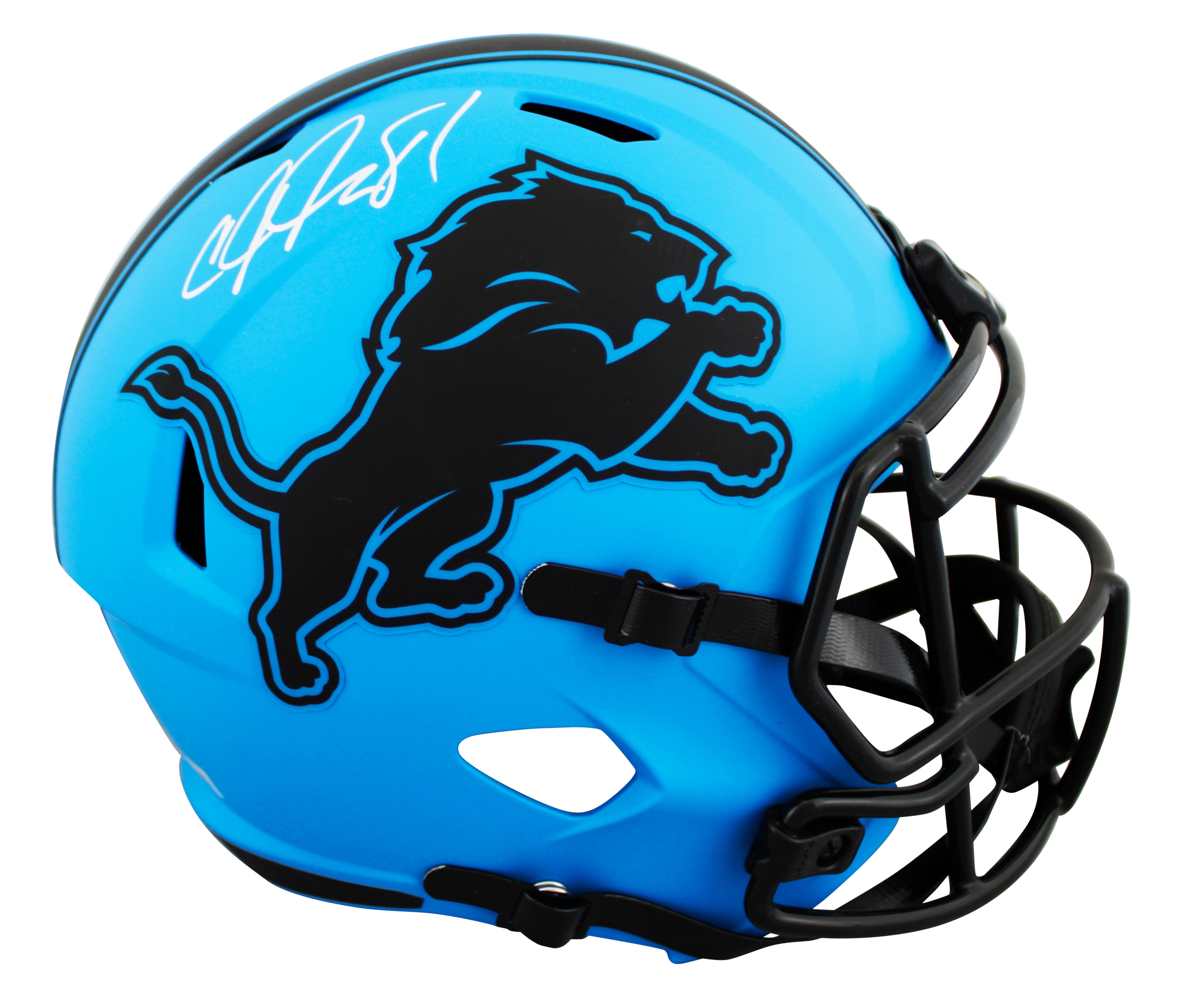 Lions Calvin Johnson Signed Rave Full Size Speed Rep Helmet W/ Case BAS Witness