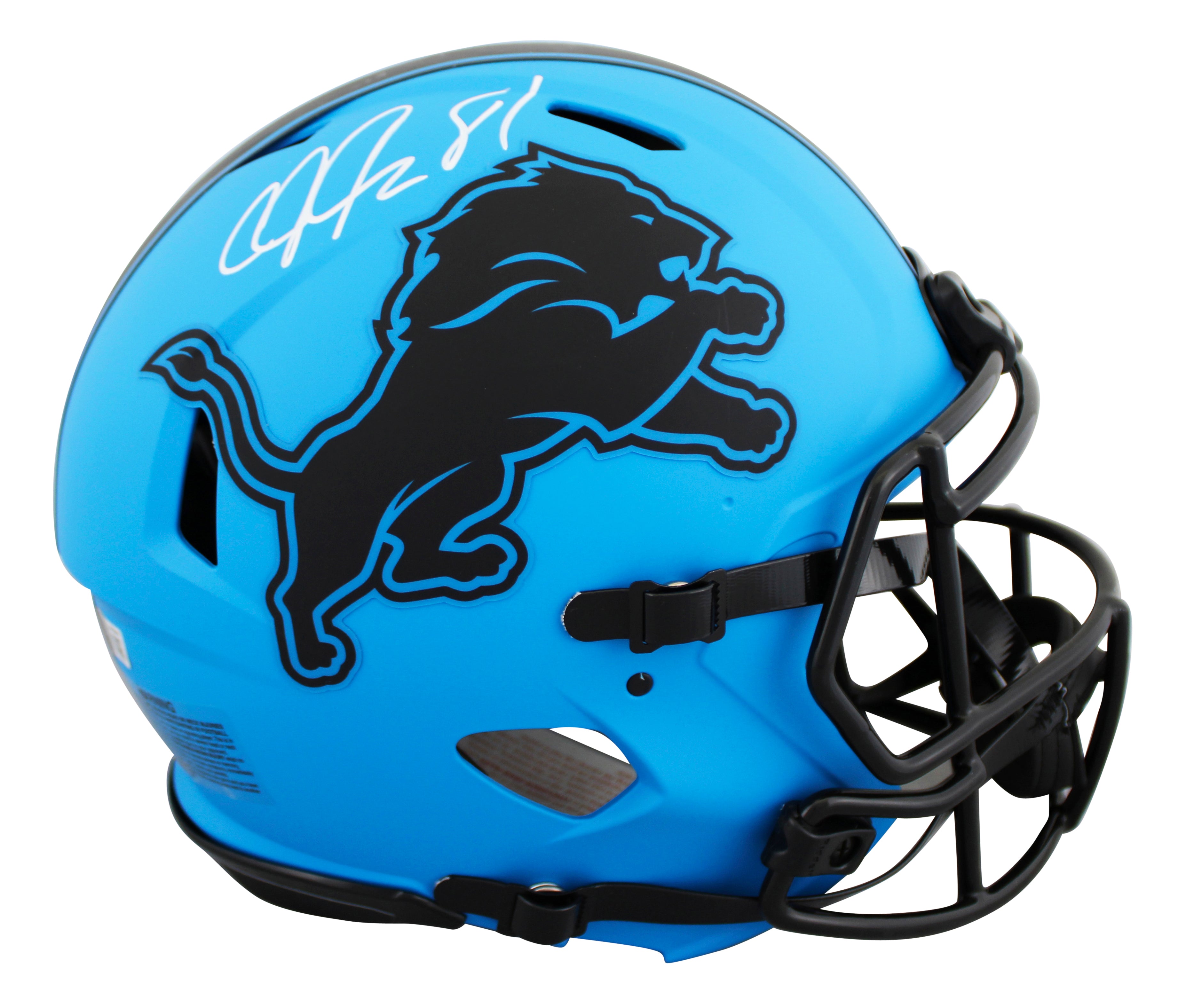 Lions Calvin Johnson Signed Rave Full Size Speed Proline Helmet BAS Witnessed