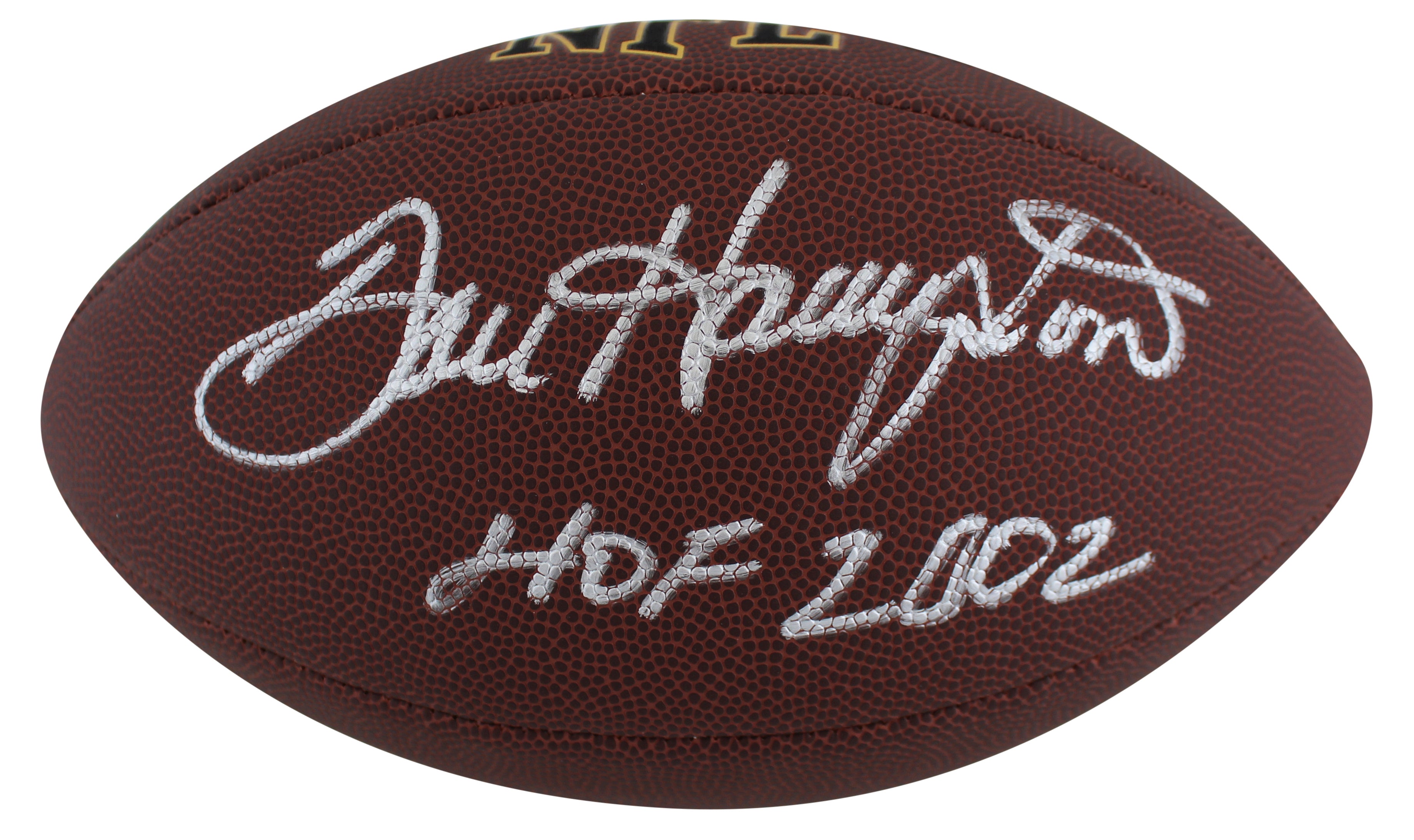 Bears Dan Hampton "HOF 02" Signed Wilson Super Grip Football W/ Case BAS Witness