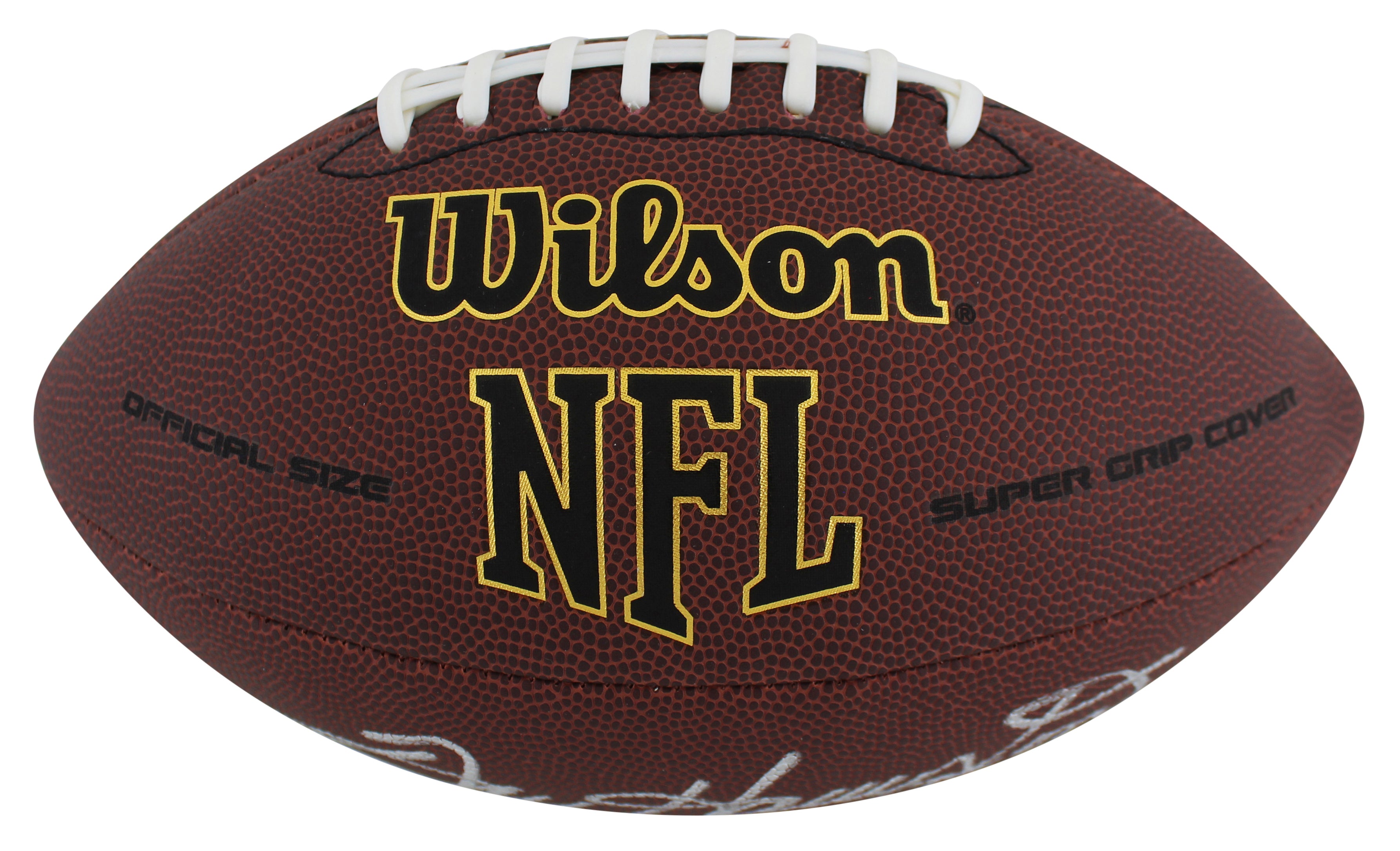 Bears Dan Hampton "HOF 02" Signed Wilson Super Grip Football W/ Case BAS Witness