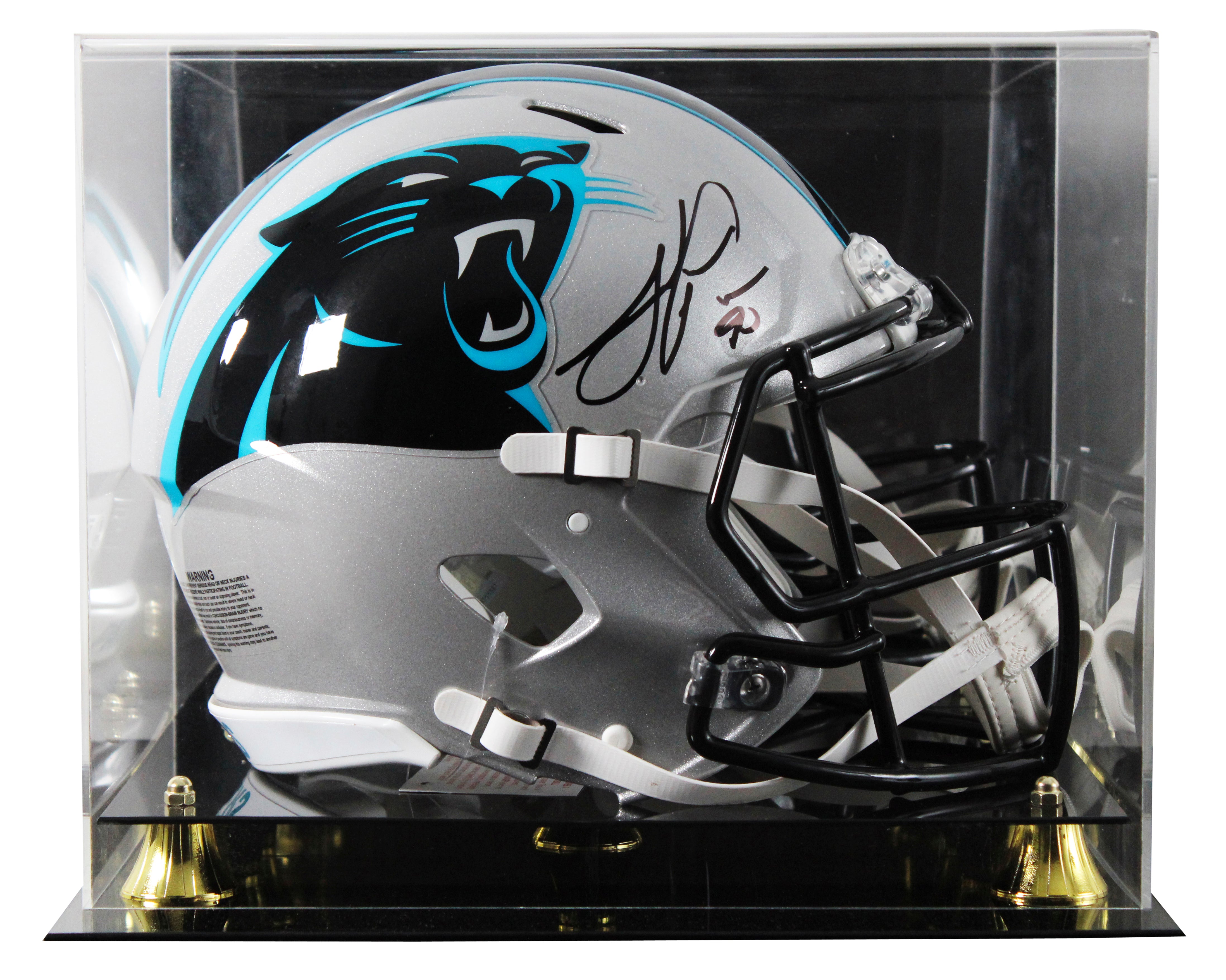 Panthers Julius Peppers Signed Full Size Speed Proline Helmet W/ Case BAS Wit