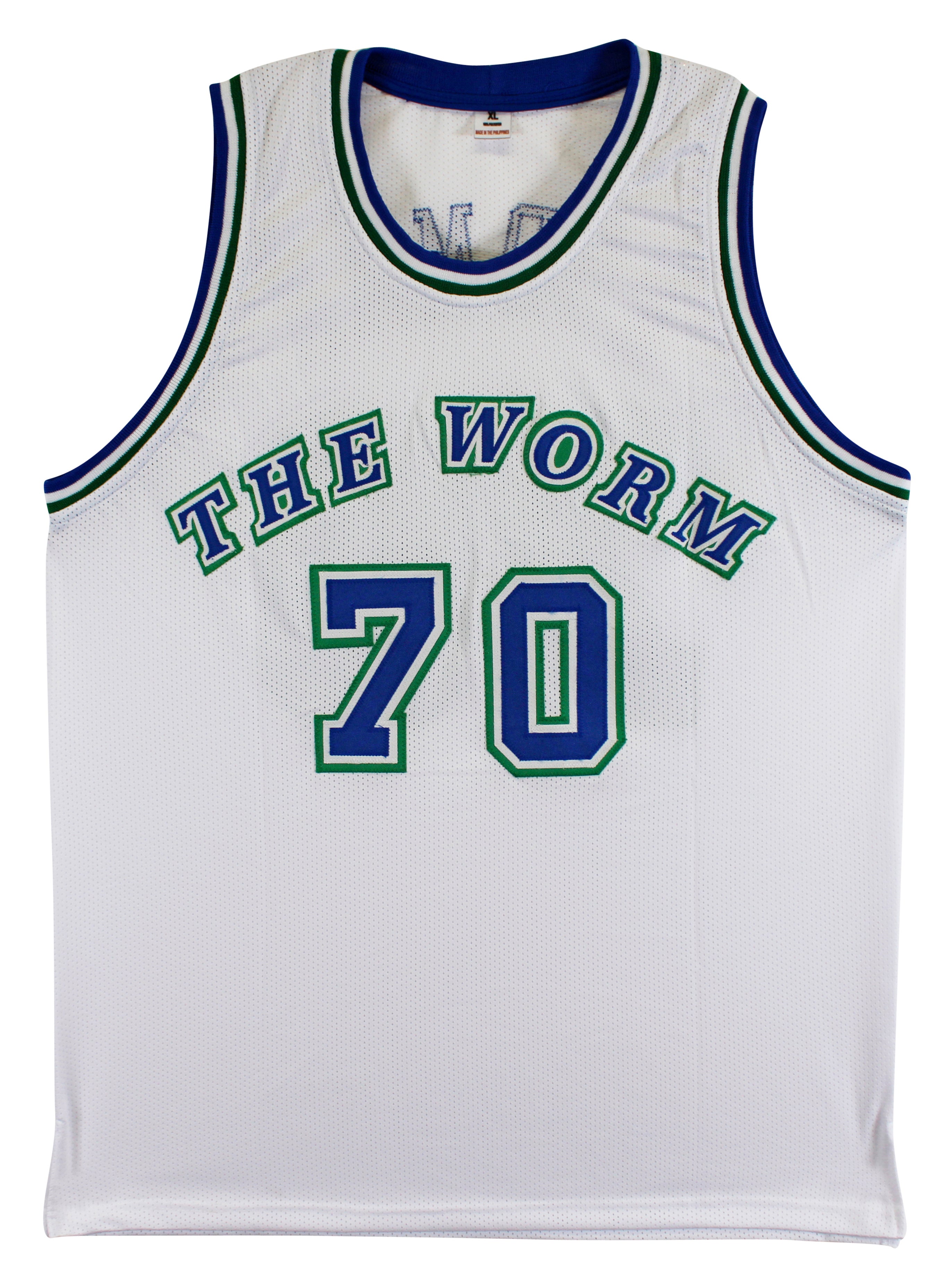 Dennis Rodman Authentic Signed White Pro Style Jersey Autographed JSA Witness