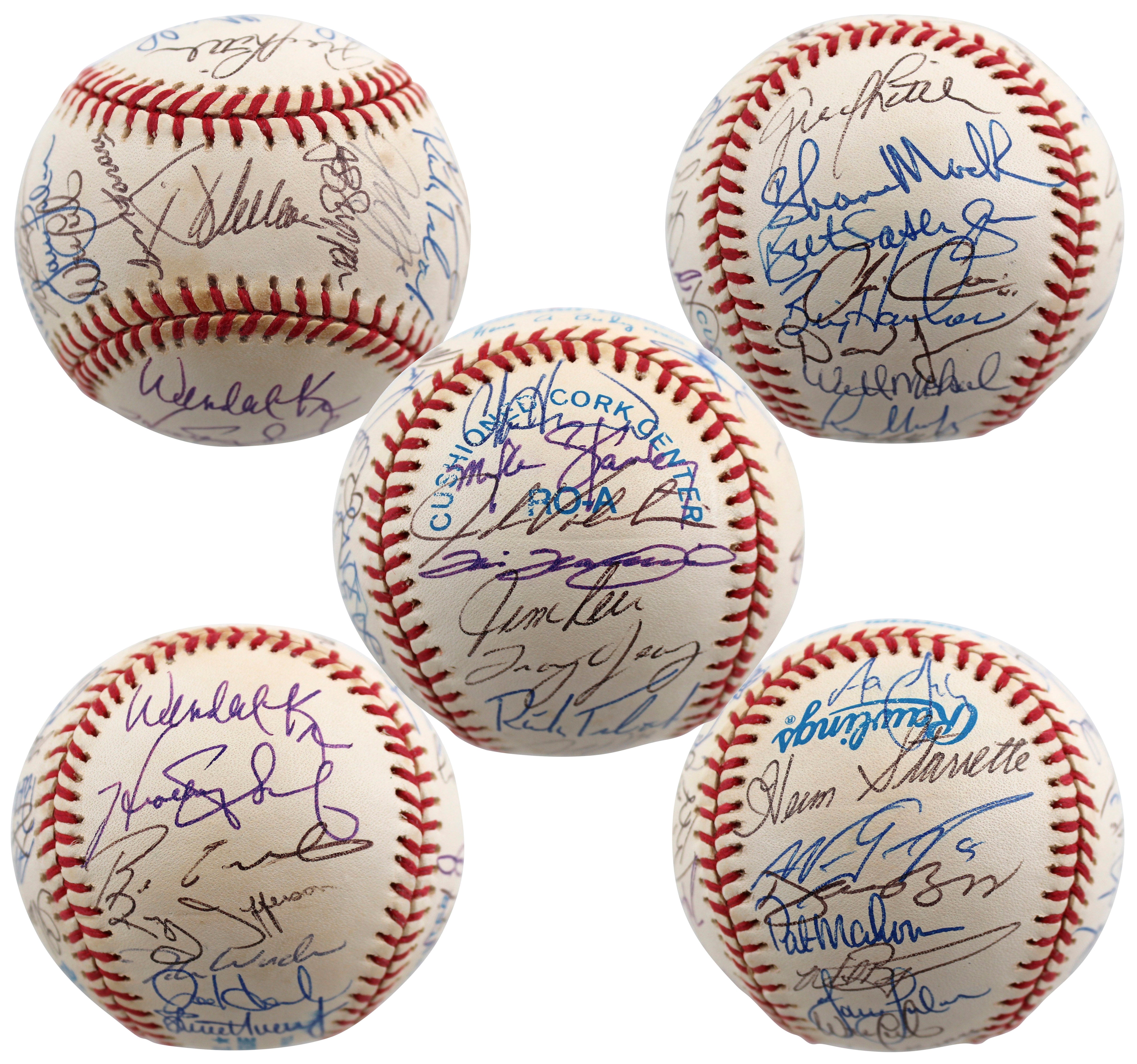 1997 Red Sox (35) Rice, Wakefield, Garciaparra Signed Oal Baseball BAS #AA03197