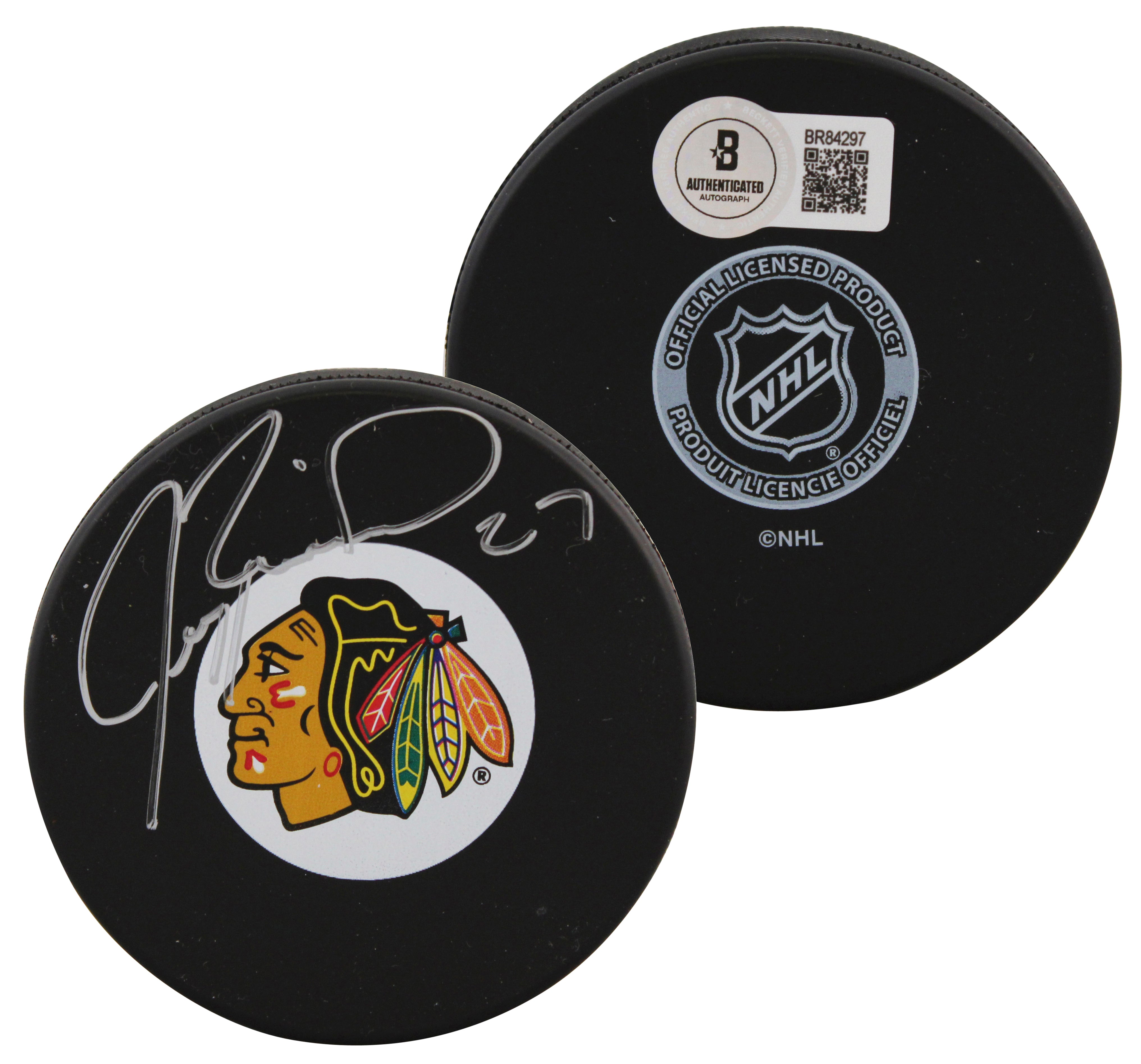 Blackhawks Jeremy Roenick Authentic Signed Official NHL Hockey Puck BAS #BR84297