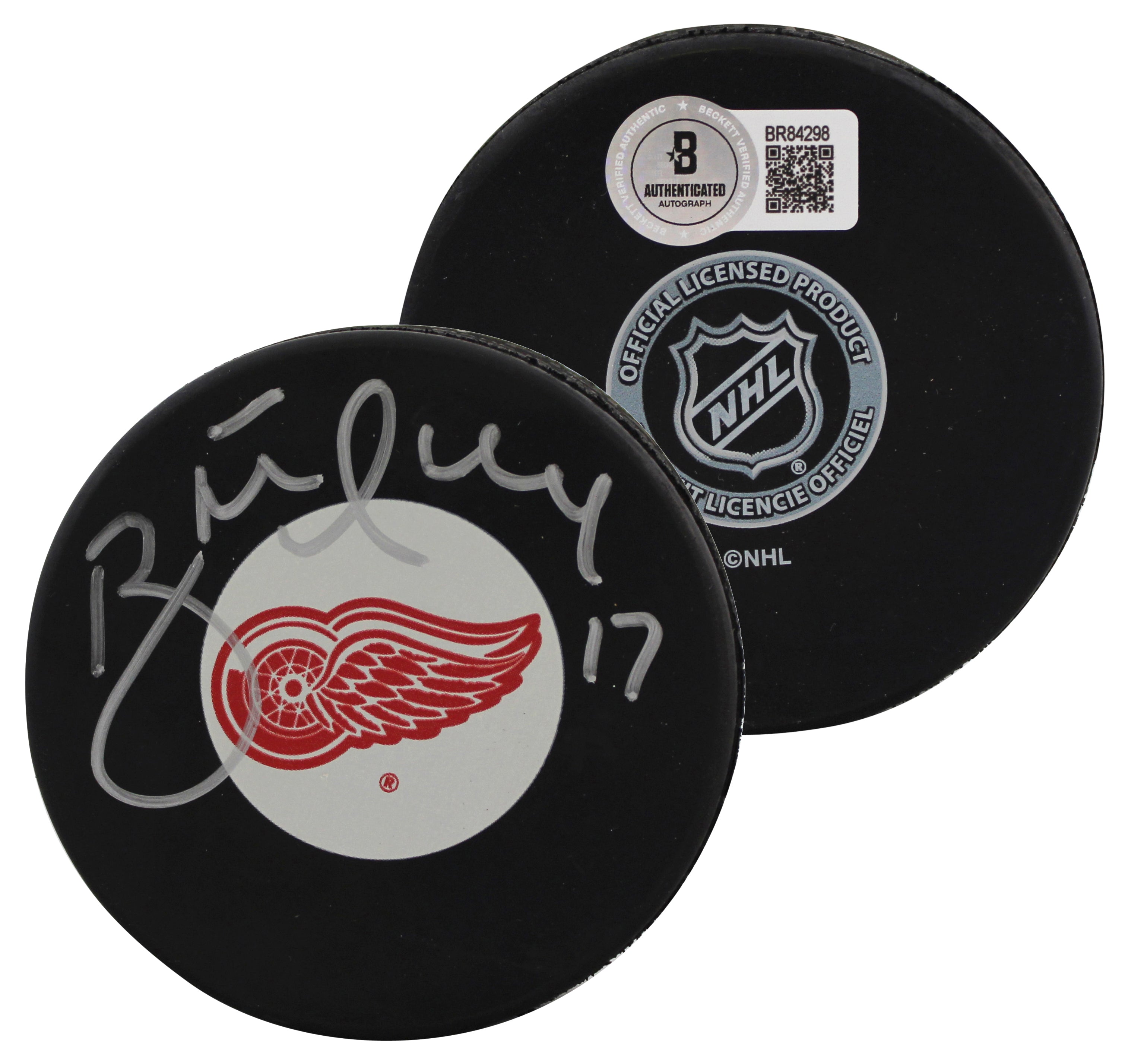 Red Wings Brett Hull Authentic Signed Official NHL Hockey Puck BAS #BR84298