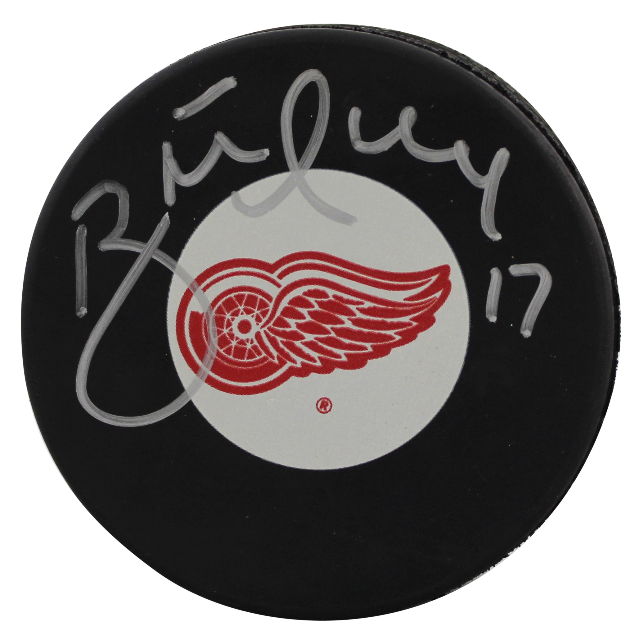 Red Wings Brett Hull Authentic Signed Official NHL Hockey Puck BAS #BR84298