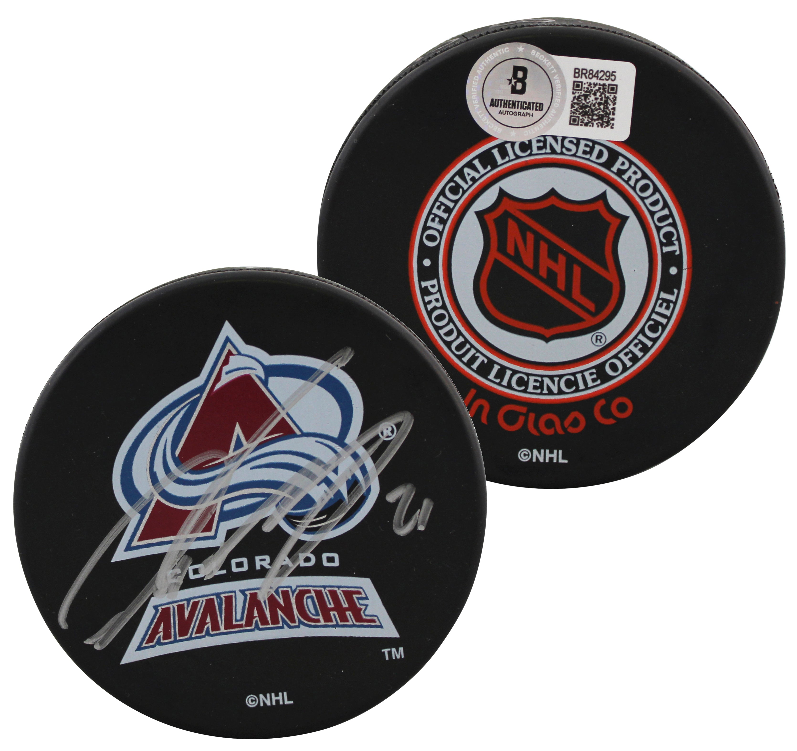 Avalanche Peter Forsberg Authentic Signed Official NHL Hockey Puck BAS #BR84295