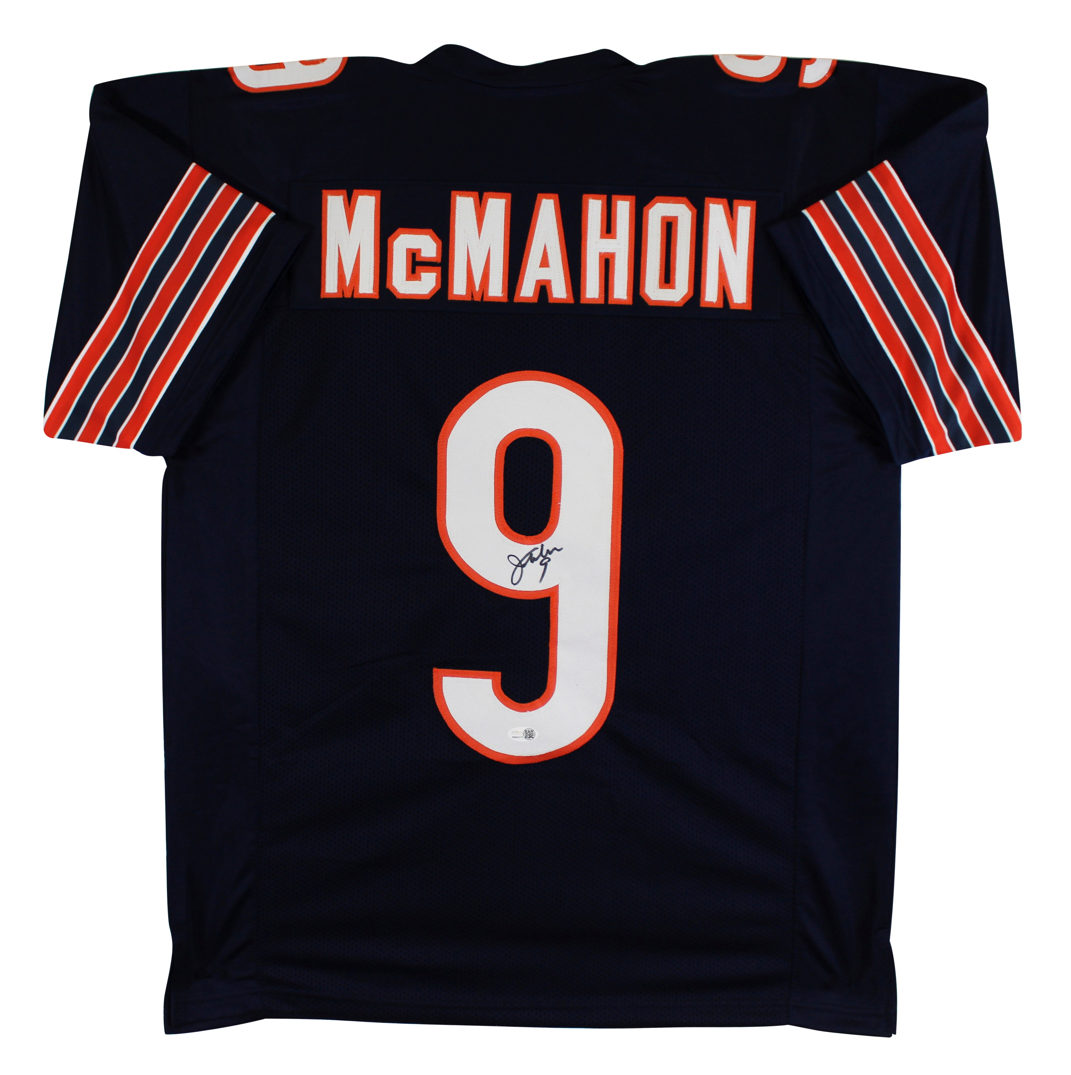 Jim McMahon Authentic Signed Navy Pro Style Jersey Autographed JSA Witness