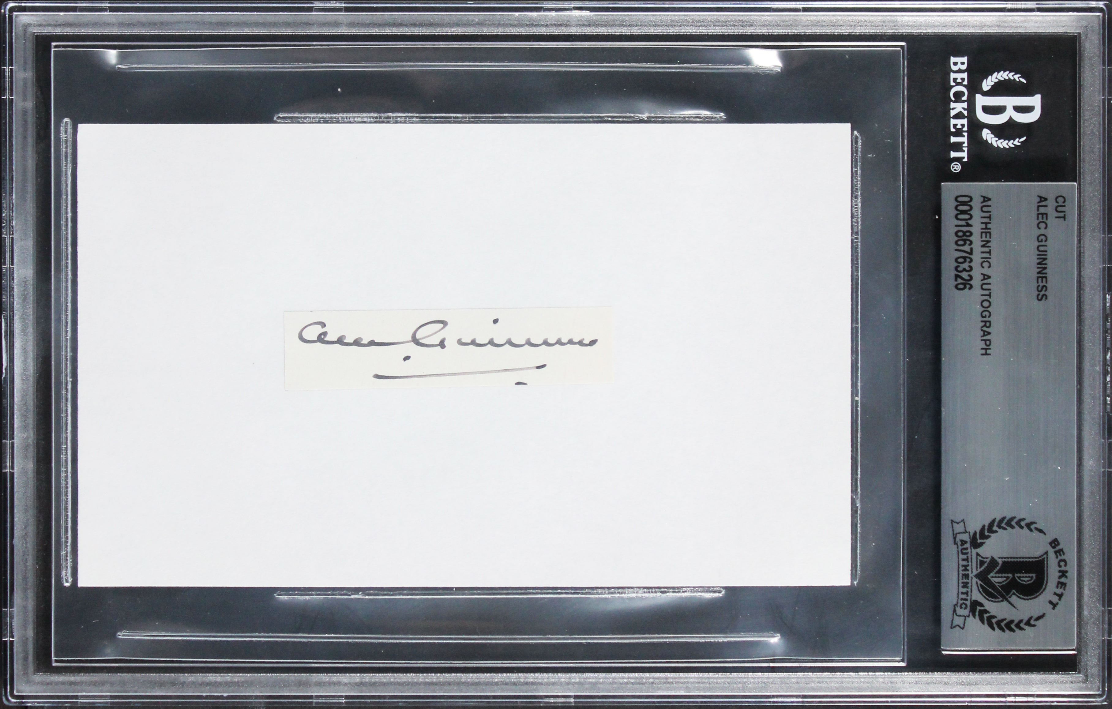 Alec Guinness Star Wars Authentic Signed .5x2 Inch Cut Signature BAS Slabbed
