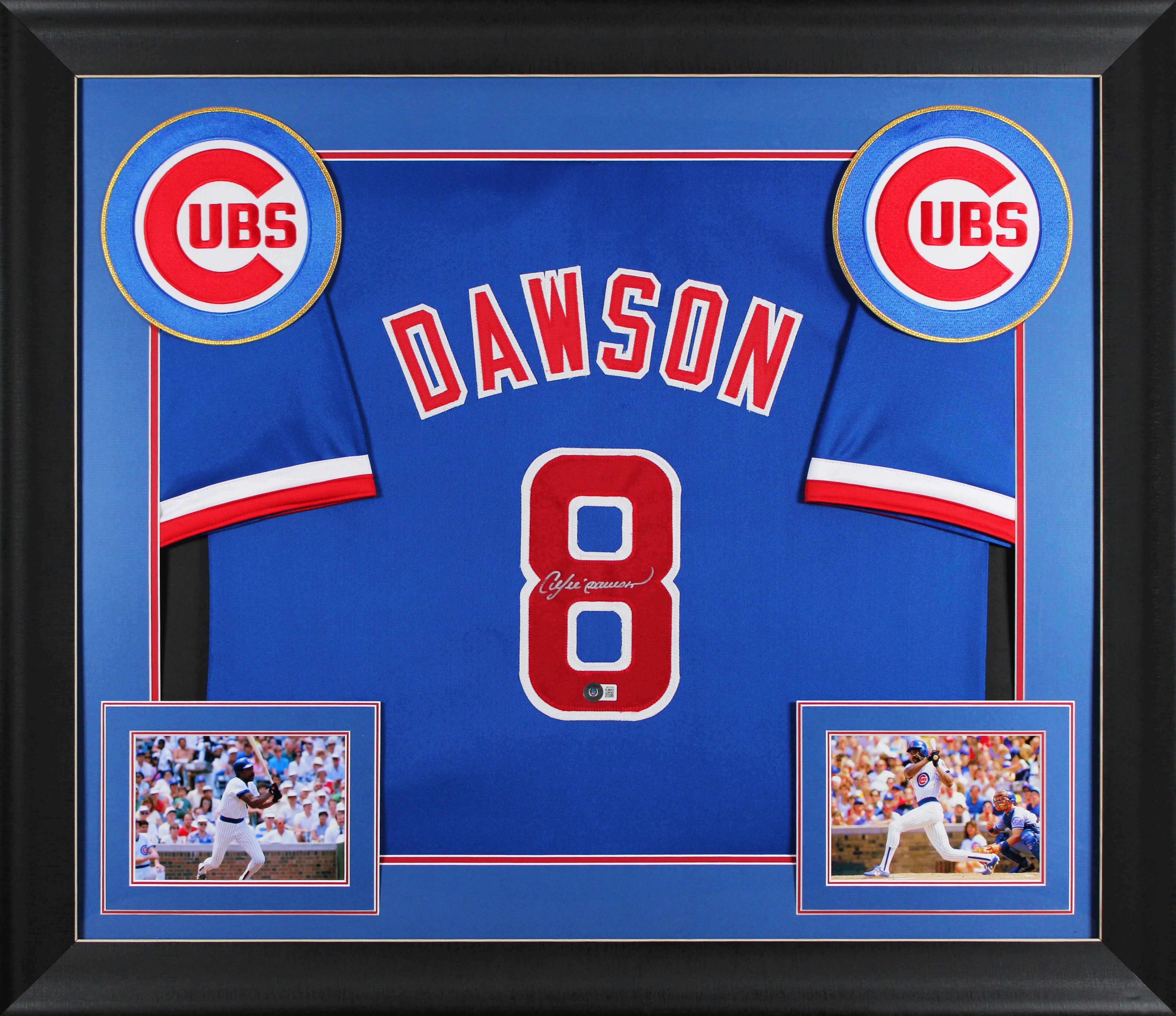 Andre Dawson Authentic Signed Blue Pro Style Framed Jersey BAS Witnessed