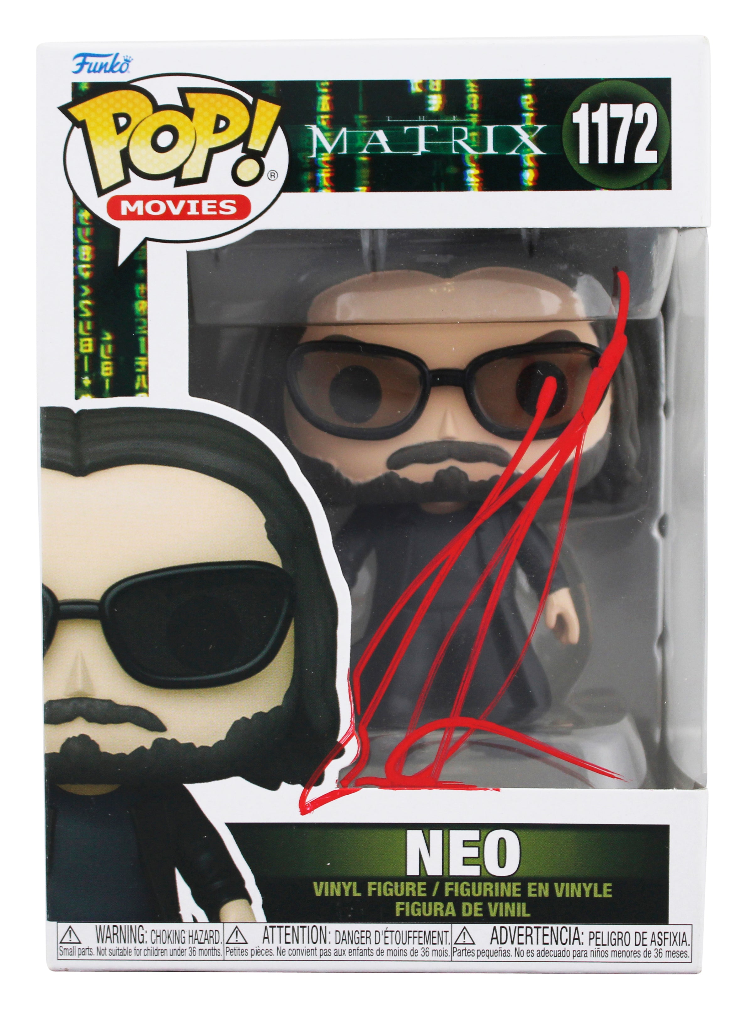 Keanu Reeves The Matrix Signed Neo #1172 Funko Pop Vinyl Figure JSA #AN36367