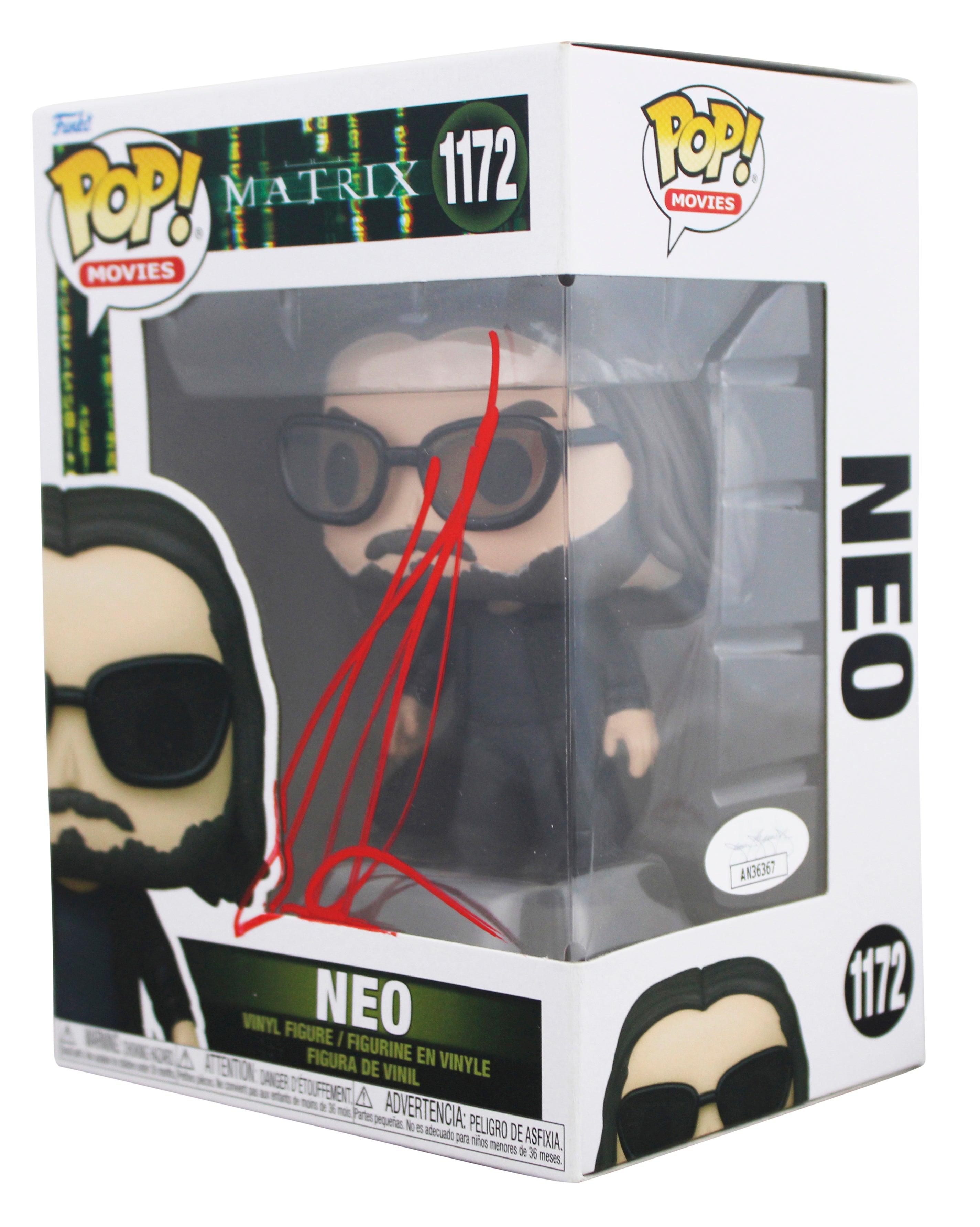Keanu Reeves The Matrix Signed Neo #1172 Funko Pop Vinyl Figure JSA #AN36367