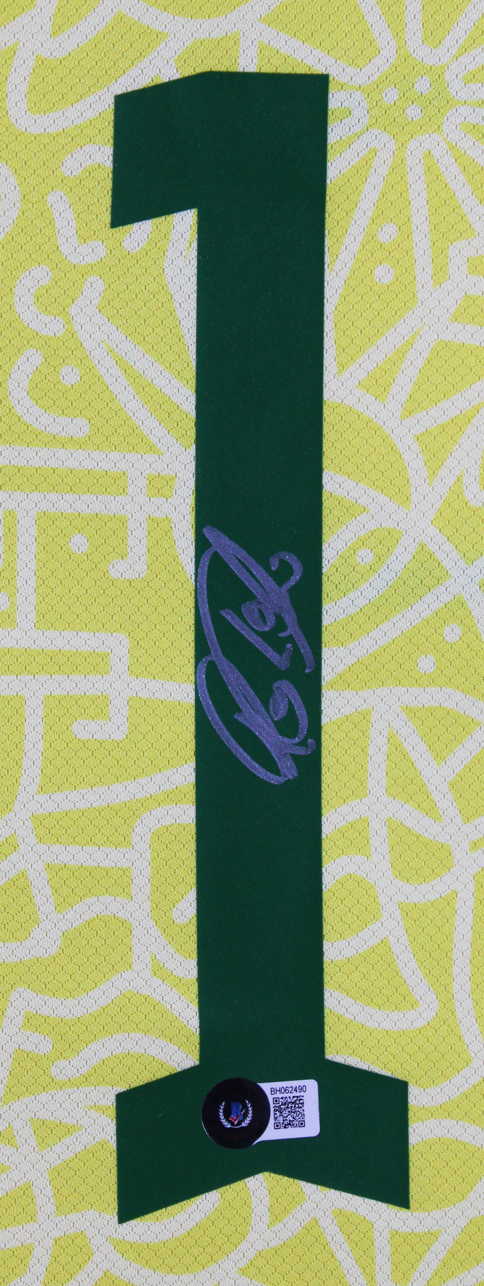 Brazil Raphinha Authentic Signed Yellow Framed Jersey Autographed BAS #BH062490