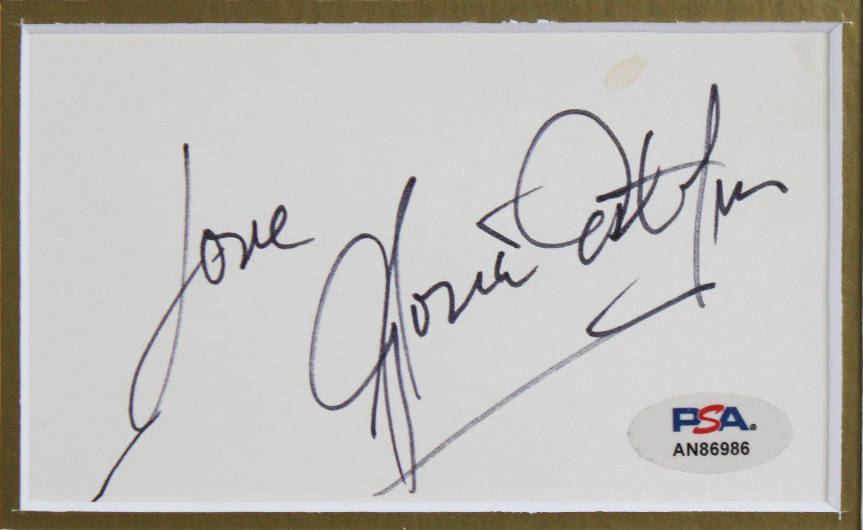 Gloria Estefan Miami Sound Machine Signed 3x5 Index Card Framed Display PSA/DNA