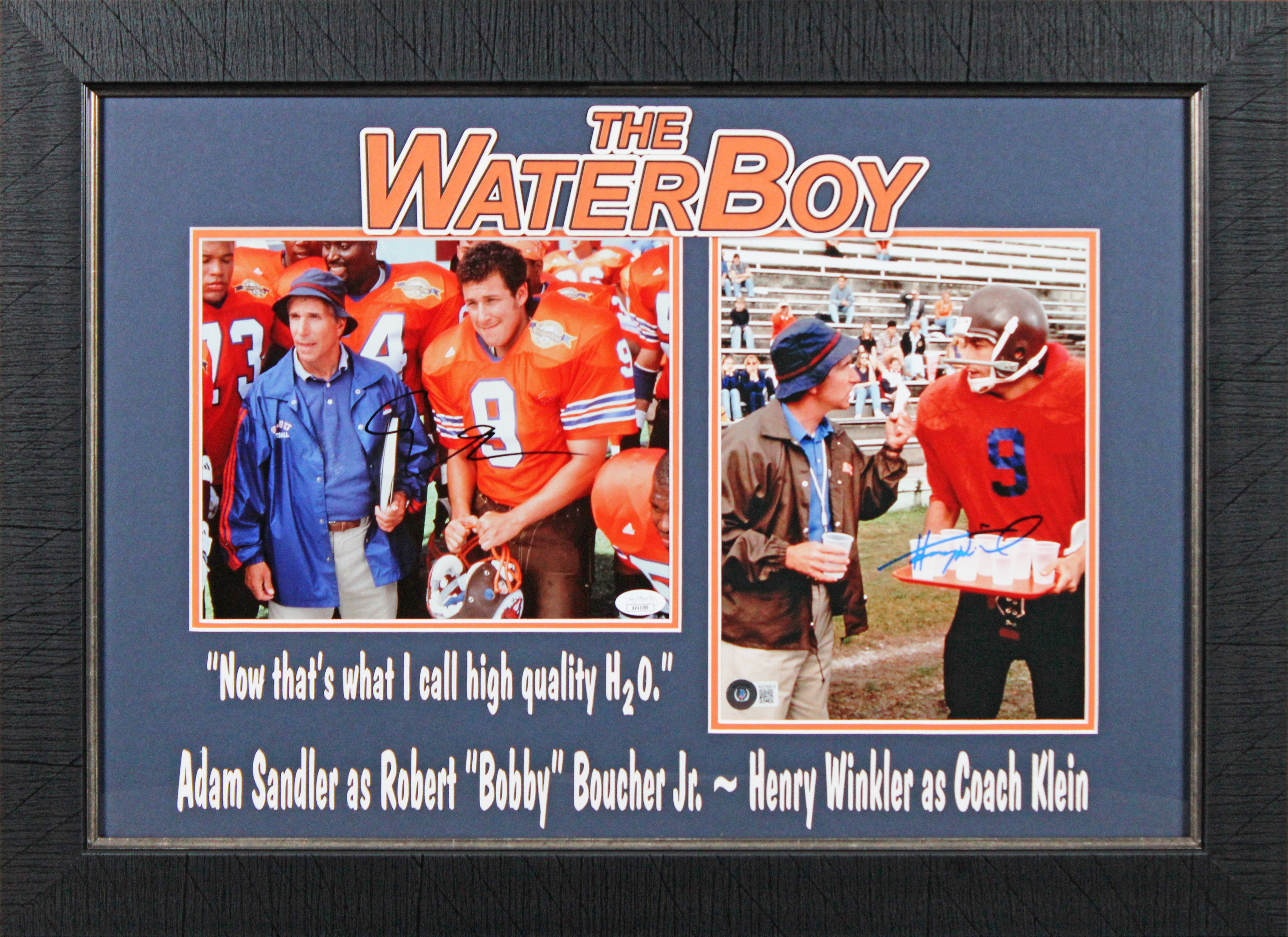 Adam Sandler & Henry Winkler The Waterboy Signed 8x10 Photo Framed Display BAS 2