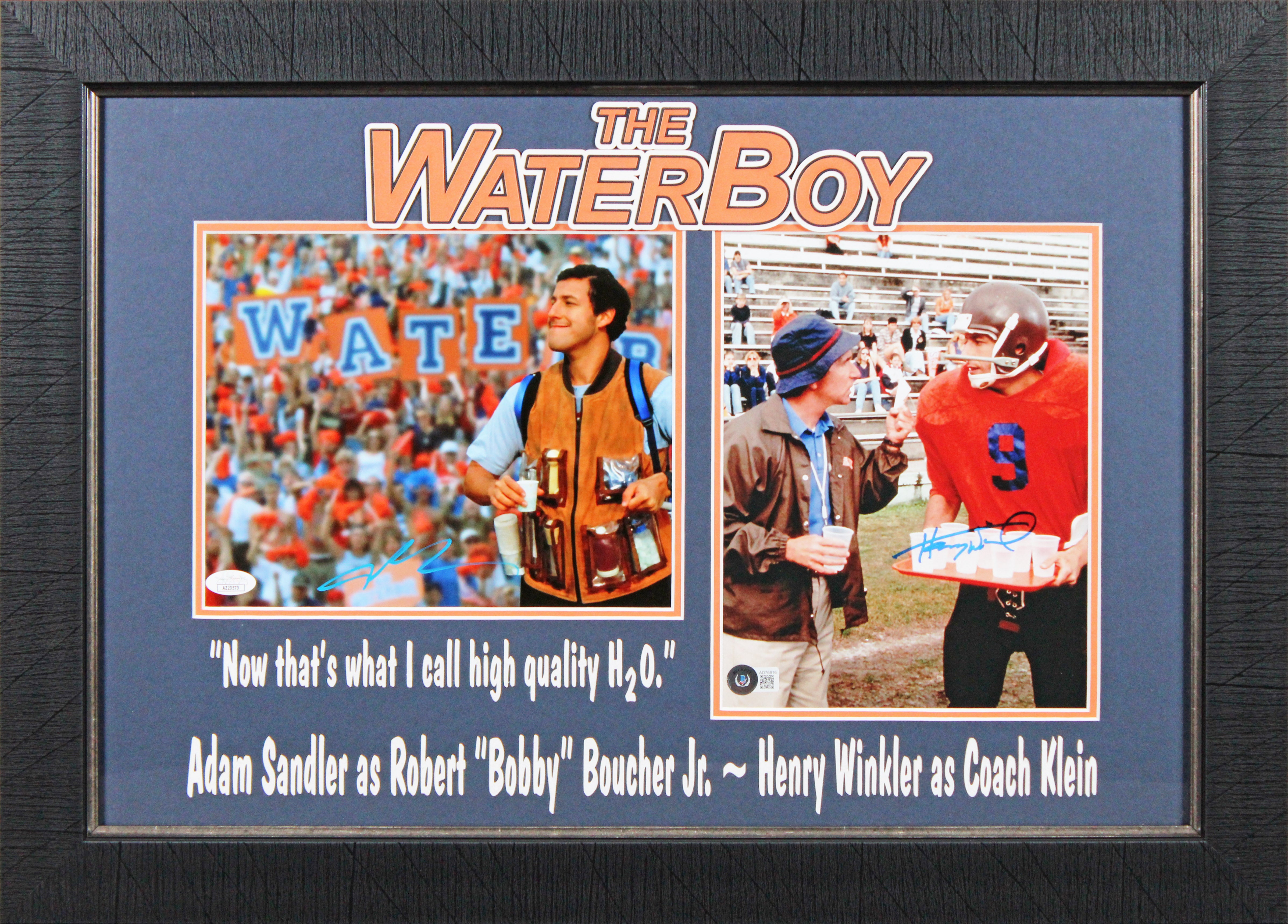 Adam Sandler & Henry Winkler The Waterboy Signed 8x10 Photo Framed Display BAS 3