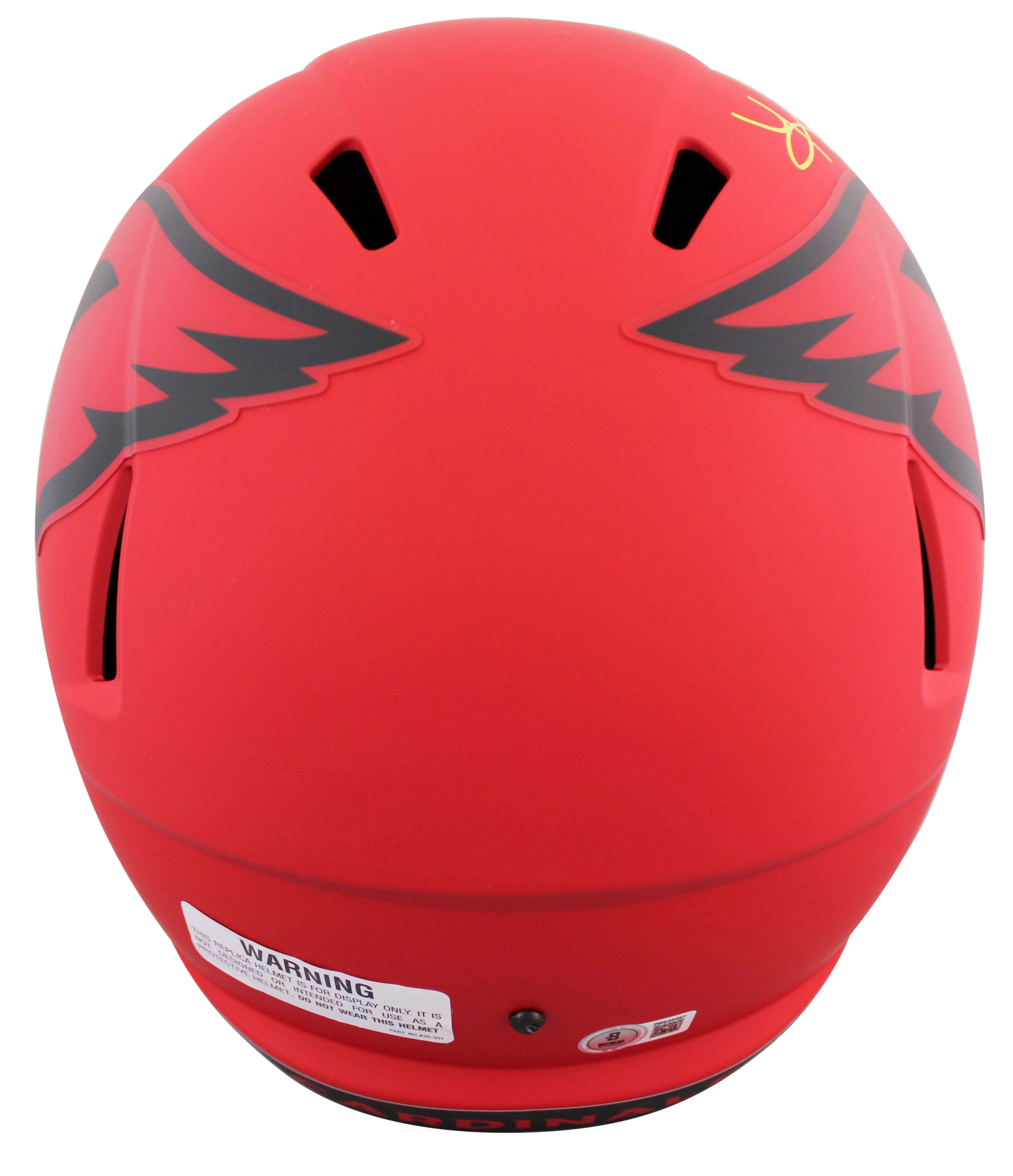 Cardinals Kurt Warner Signed Rave Full Size Speed Rep Helmet W/ Case BAS Witness