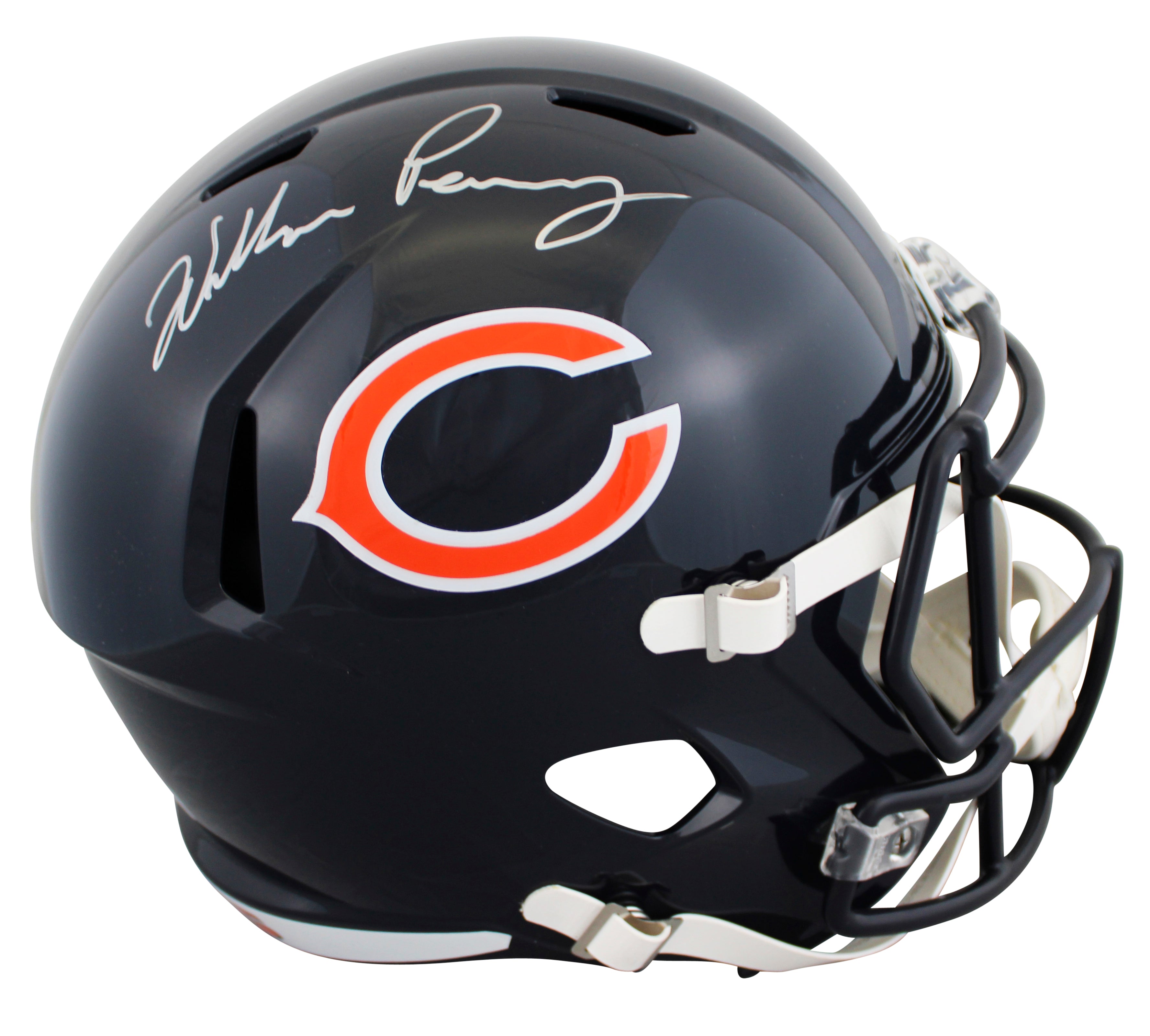 Bears William Perry Signed Full Size Speed Rep Helmet W/ Case BAS Witnessed