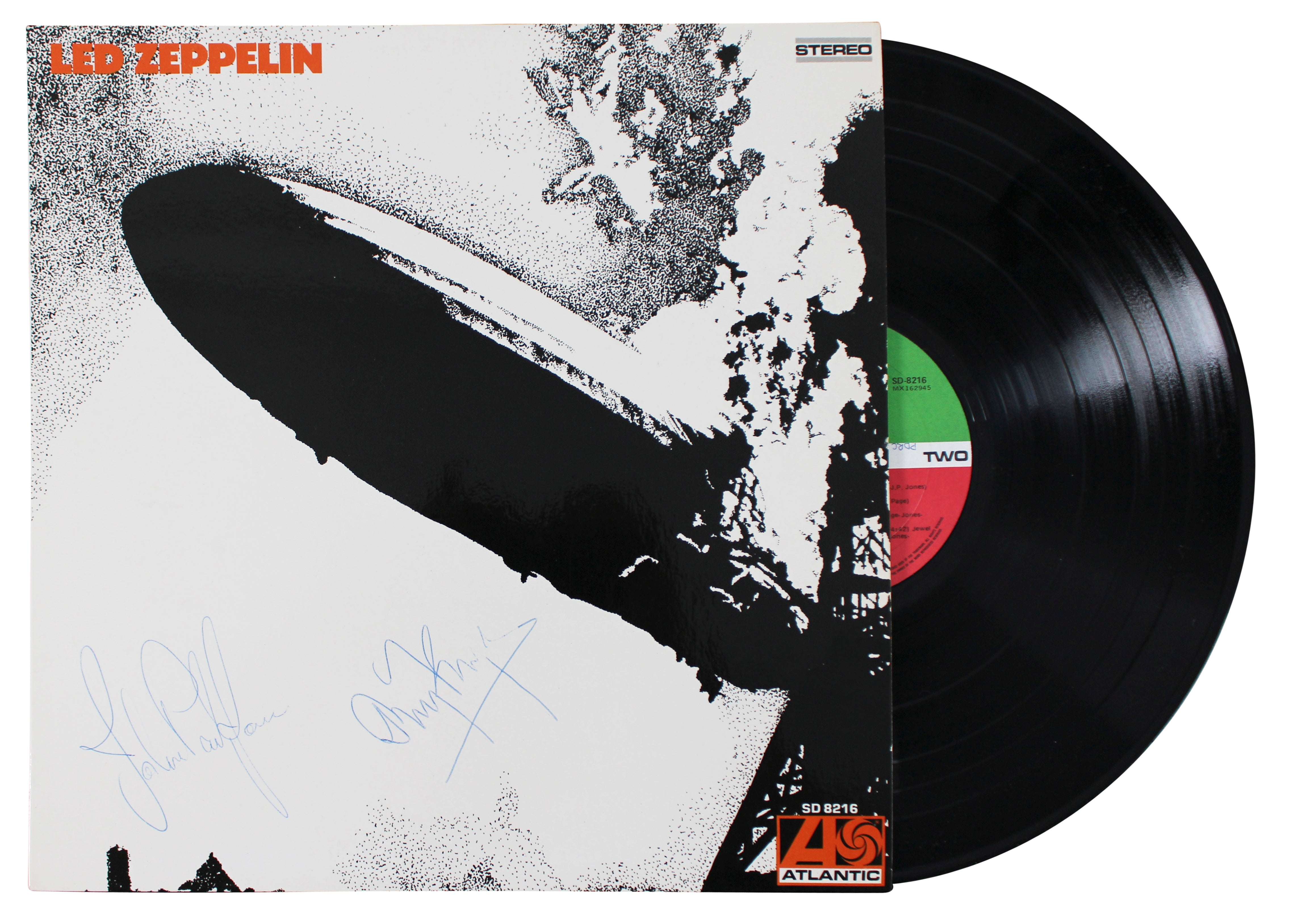 (4) Page, Plant, Bonham & Jones Signed Led Zepplin I Album Cover w Vinyl BAS JSA