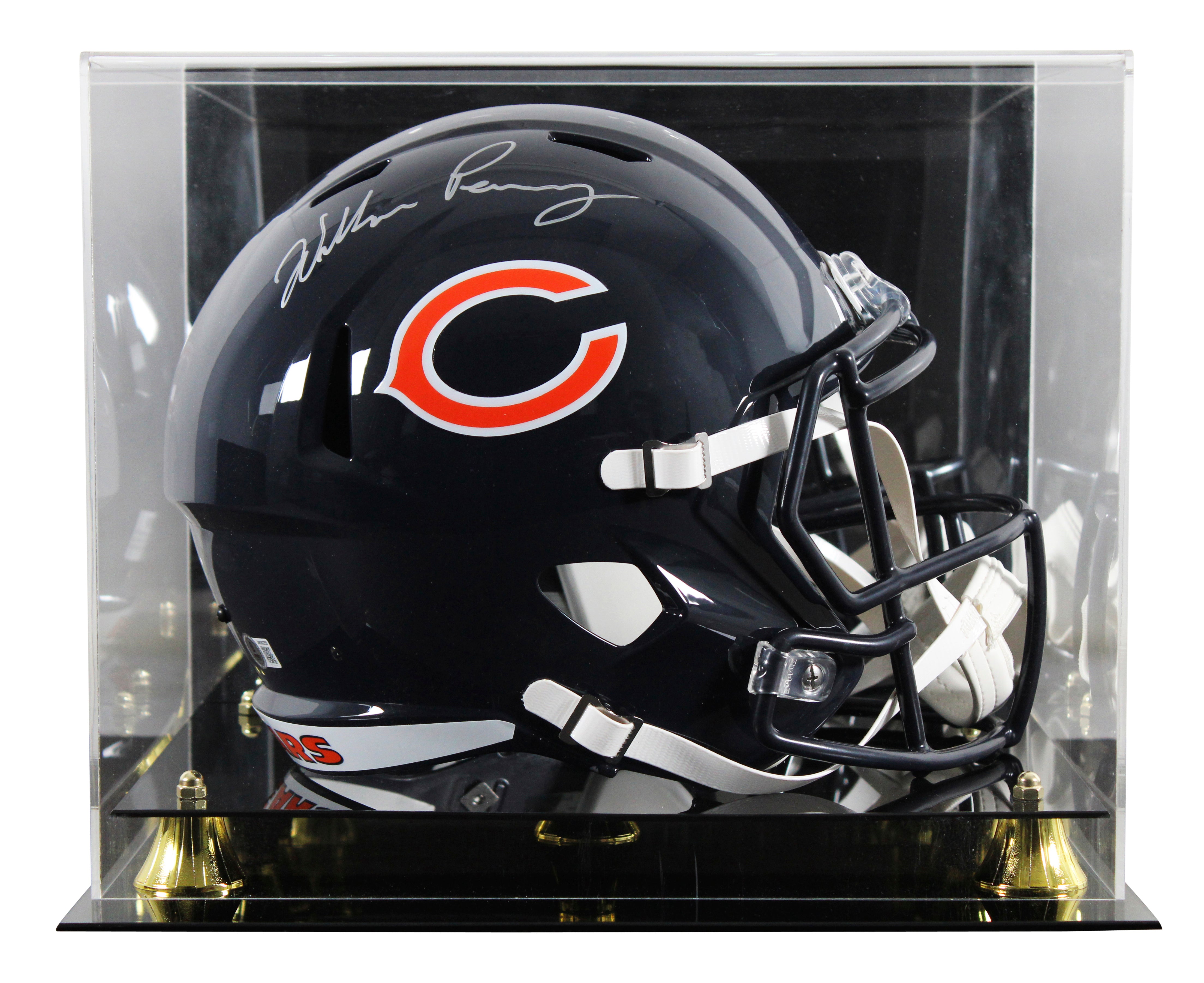 Bears William Perry Signed Full Size Speed Rep Helmet W/ Case BAS Witnessed