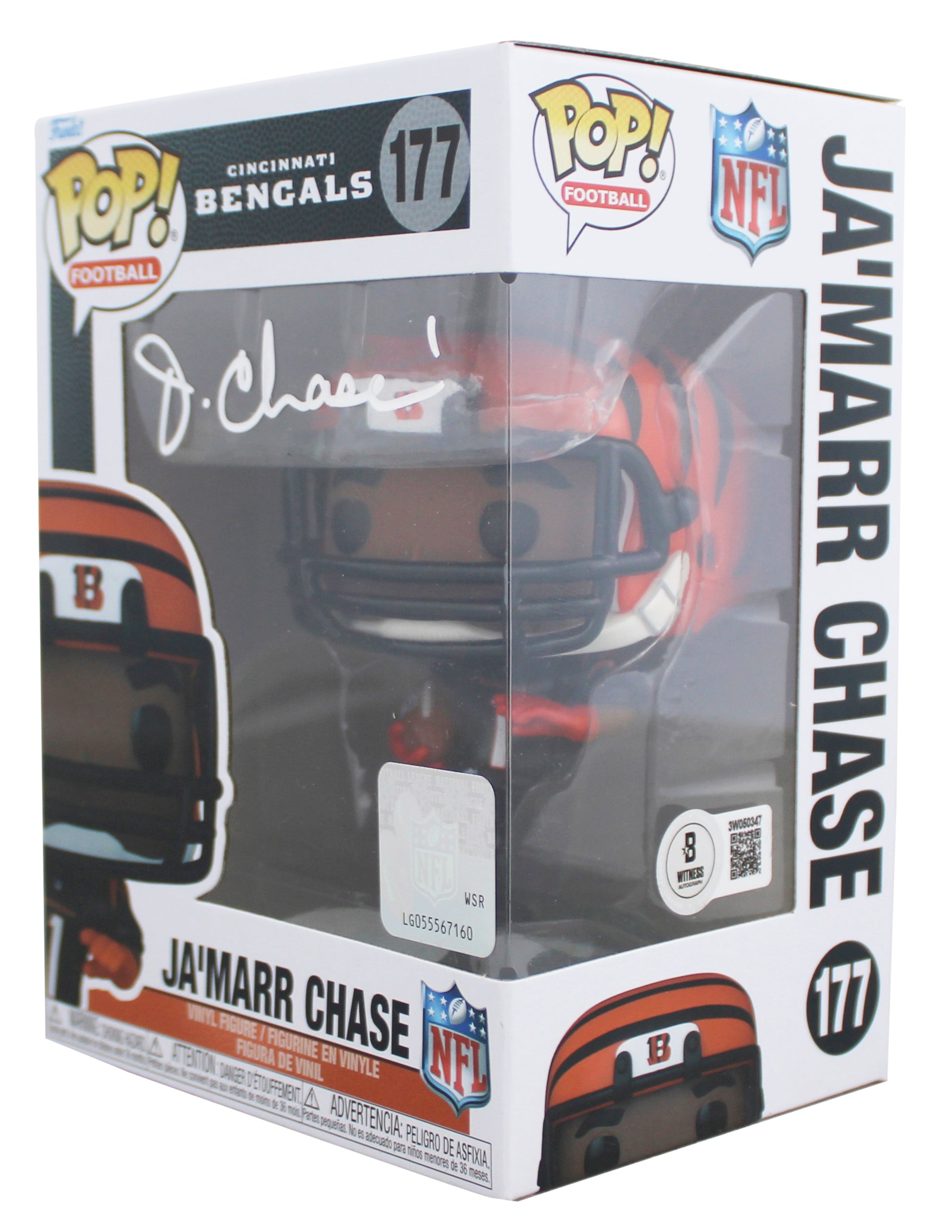 Bengals Ja'Marr Chase Authentic Signed #177 Funko Pop Figure BAS Wit #3W050347