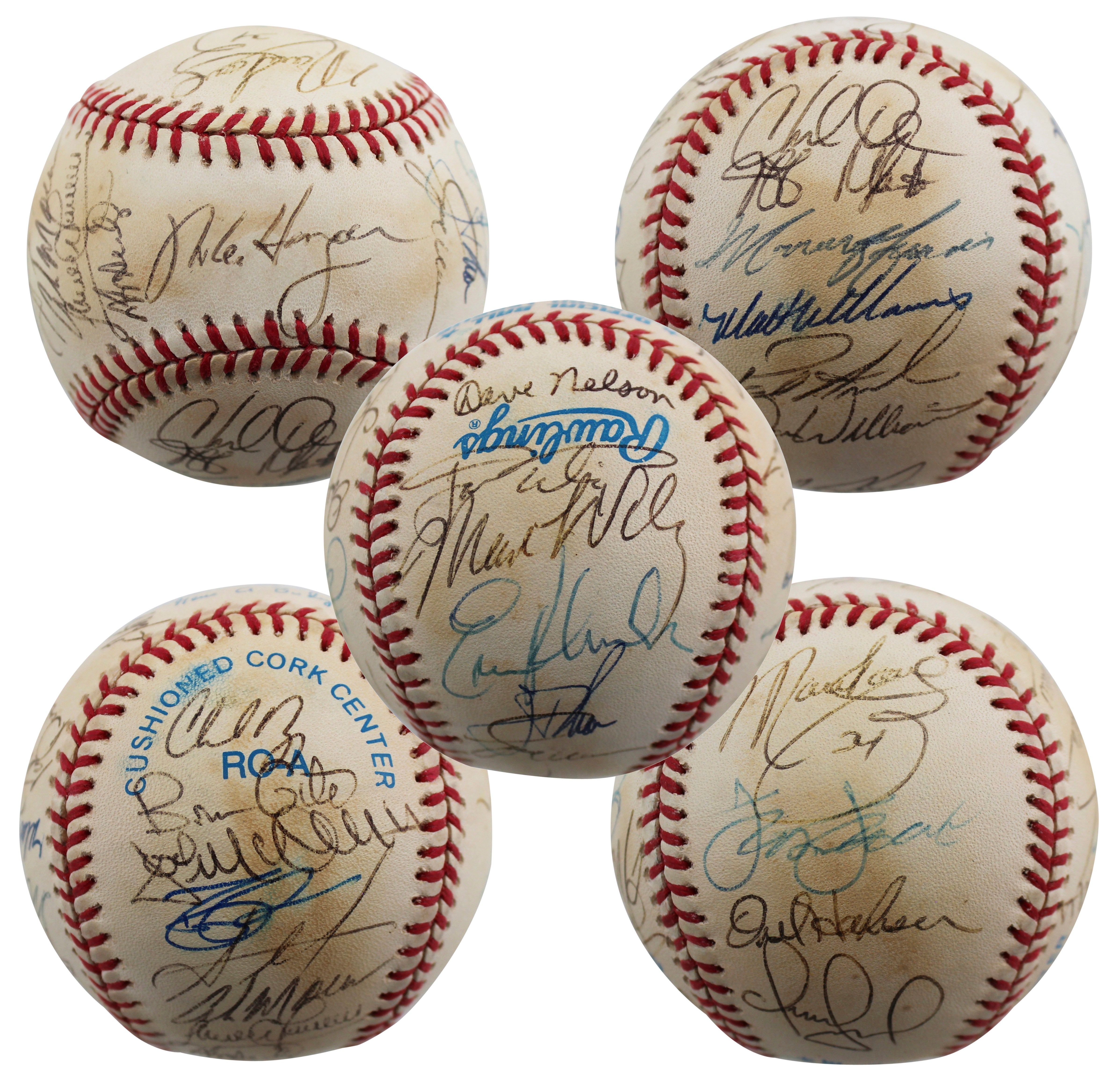 1997 Indians (26) Alomar Jr., Thome, Vizquel Signed Oal Baseball BAS #AA03198