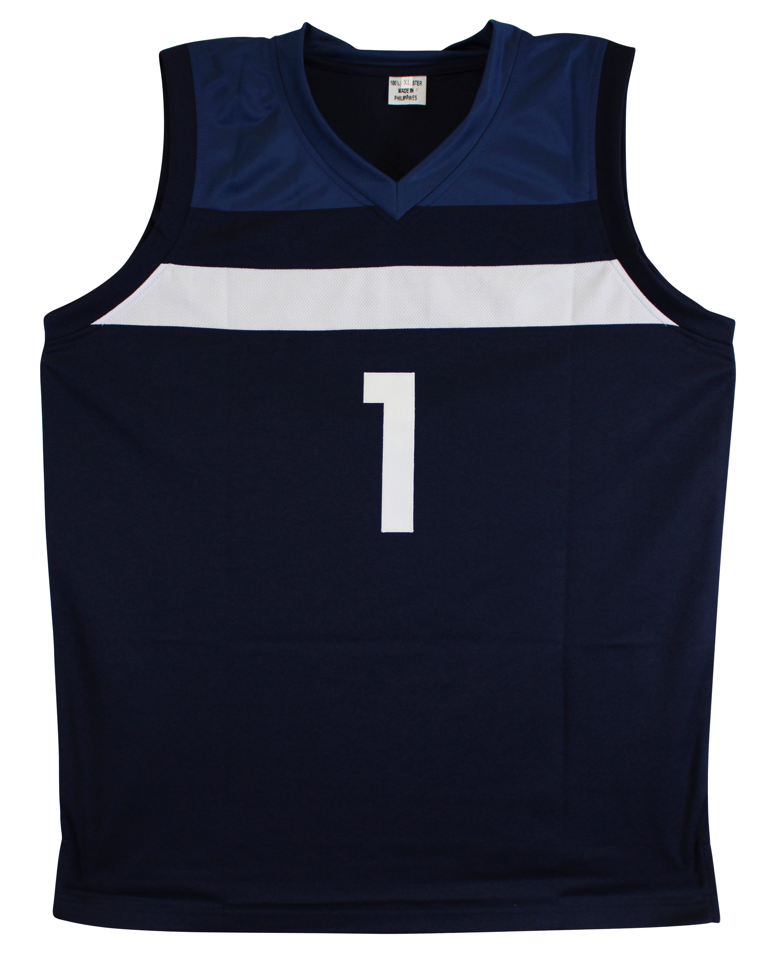 Anthony Edwards Authentic Signed Navy Blue Pro Style Jersey Autographed BAS