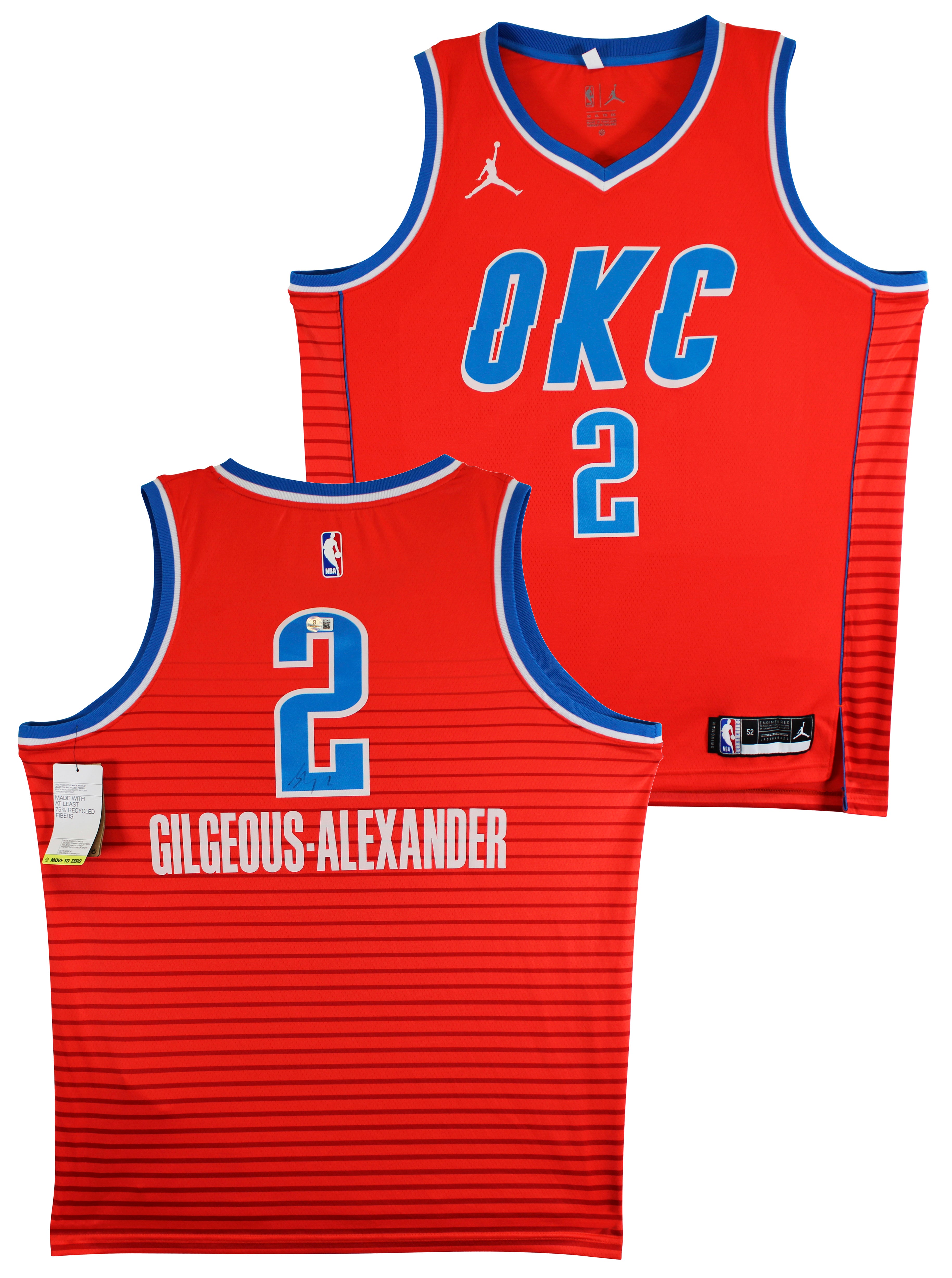 Thunder Shai Gilgeous-Alexander Signed Orange Nike Swingman Jersey BAS #BV70417