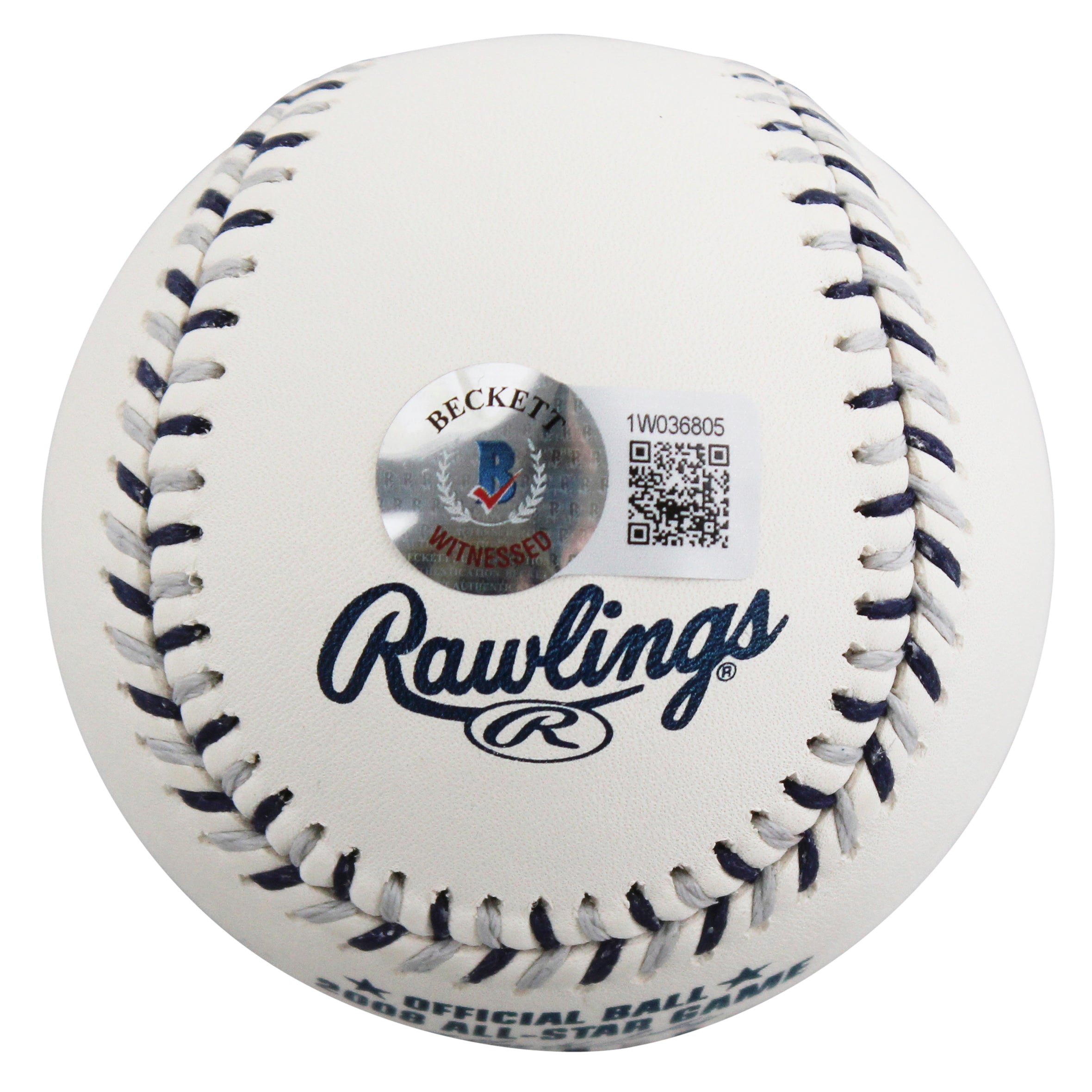 Rangers Josh Hamilton Signed 2008 All Star Game Logo OML Baseball BAS Witnessed